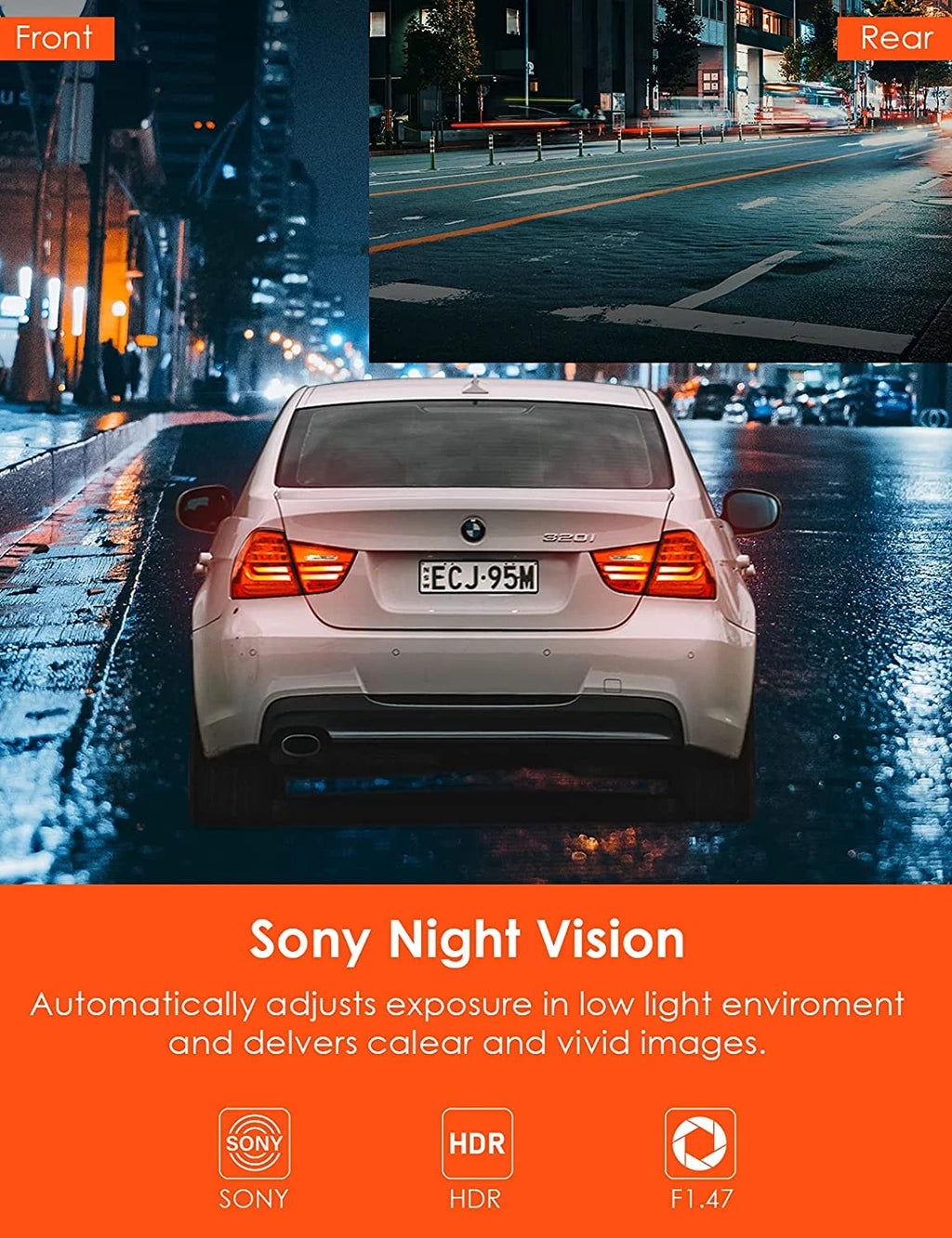 Low Single Car Cam, Built 1080P and Camera, Recording, Front Parking Dual Bitrate 4K Dash Design, Vantrue G-Sensor in Front Vision, HDR, Night Hidden Rear Supercapacitor, (S1W) Mode, GPS, 24/7