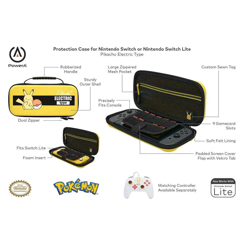 Protection Switch or Pikachu Manual Bolt Nintendo Cleaning for Nintendo Electric - PowerA Lite Nintendo - OLED Bundle Switch Case - With Type Model, Like Switch Kit Axtion New