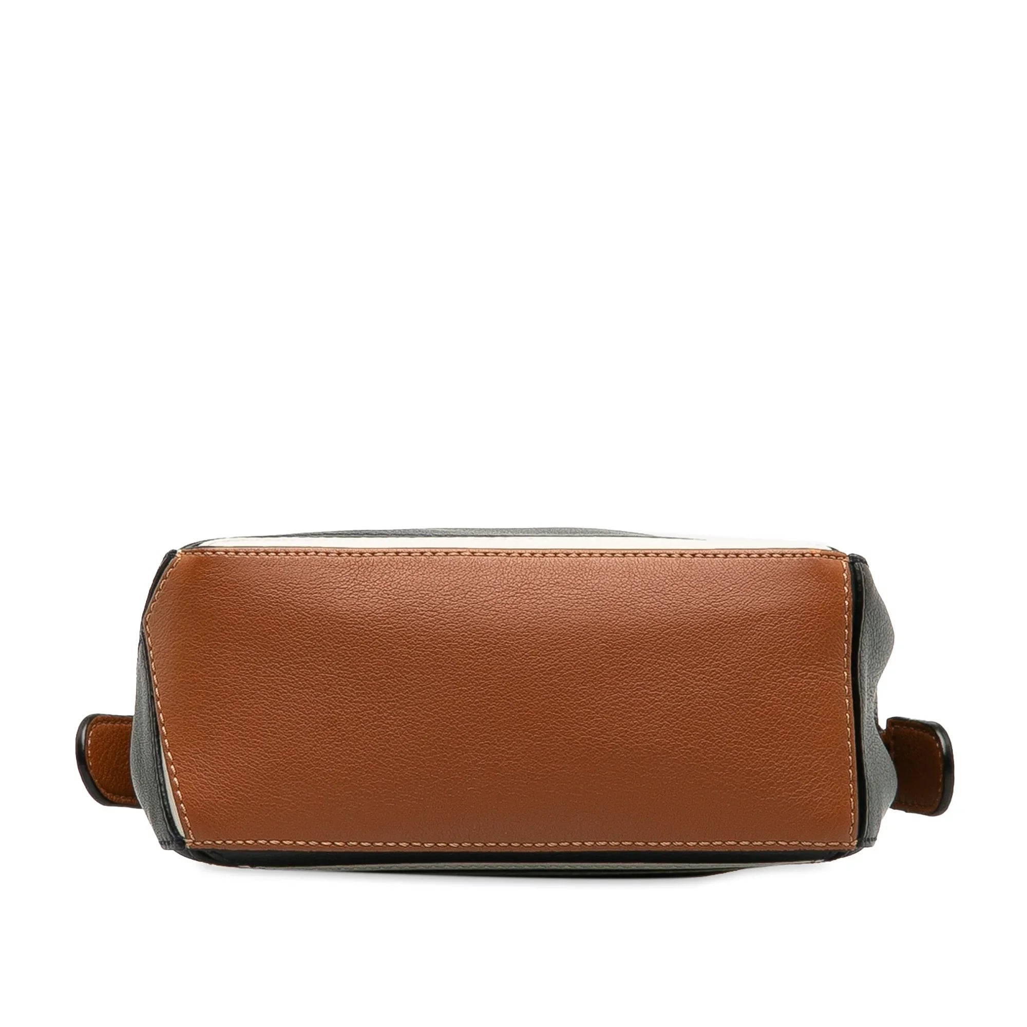 Satchel Puzzle Black Sailor Authenticated Unisex LOEWE Mini Pre-Owned Calf (Good) Leather
