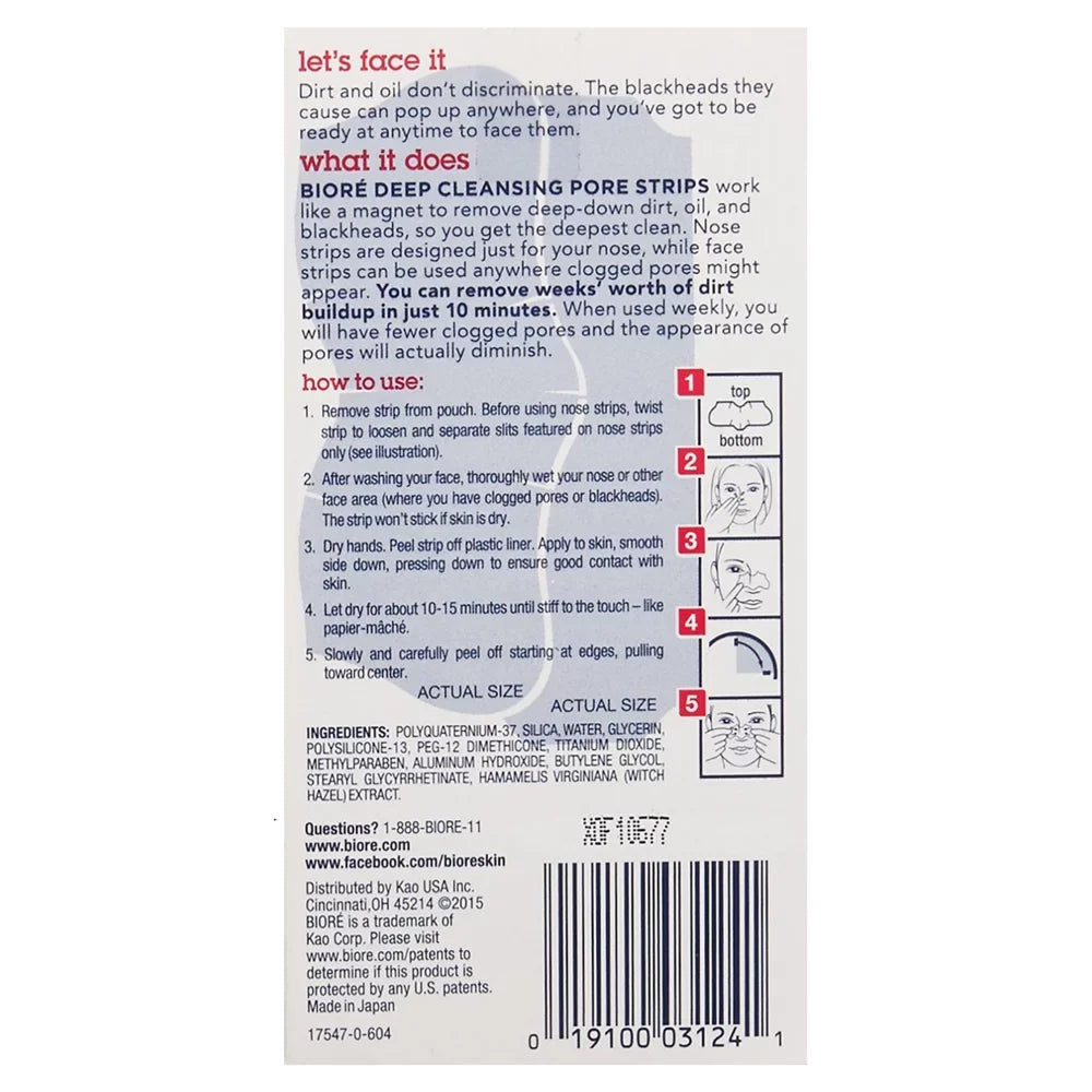 6) of Combo ea (Pack Strips Biore Face/Nose Pore Cleansing 14 Pack Deep