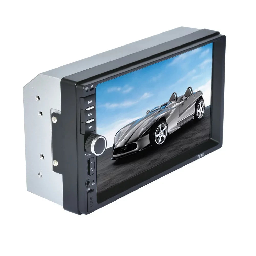 Car Double Control Link 7 Remote Bluetooth Receiver with and Stereo Radio Screen Touch Camera Inch Backup with Audio Mirror USB FM Din Car Radio