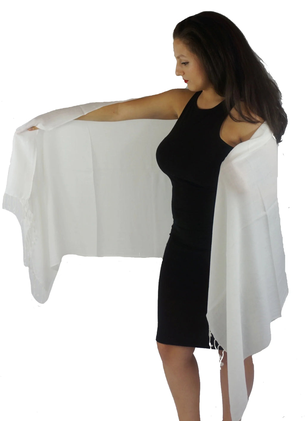(Cream/Ivory Shawl) Regular Shawl/Shawls/Scarf/Scarves/Wrap/Stole/Muffler/Cape/Ruana/Blanket/Throw/Pashmina Scarf/Wool/Silk Shawl/Cashmere