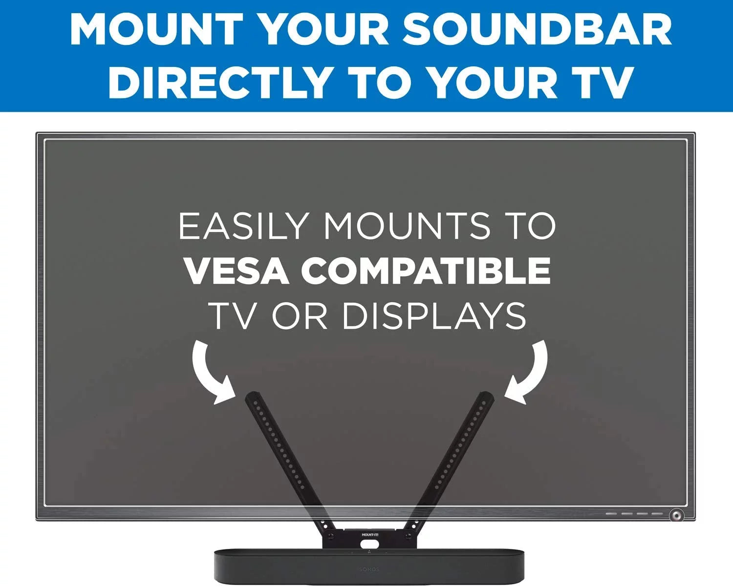 Soundbar VESA Sound with | Sonos Pattern Mount Mount-It! Compatible Beam 600mm - Bar 200mm TV Mounting Mounting with Shelf for Bracket Televisions Speaker Kit