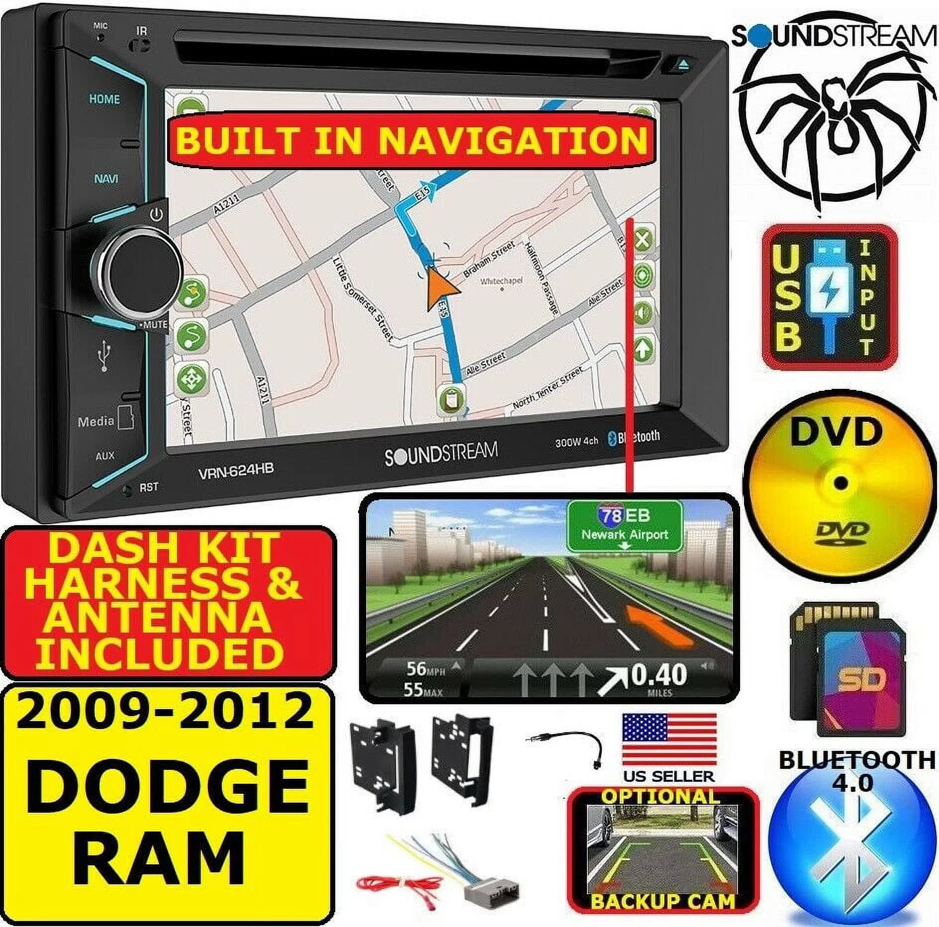 DODGE Car GPS BT RAM SYSTEM TRUCK Stereo Radio BLUETOOTH NAVIGATION 2009-2012