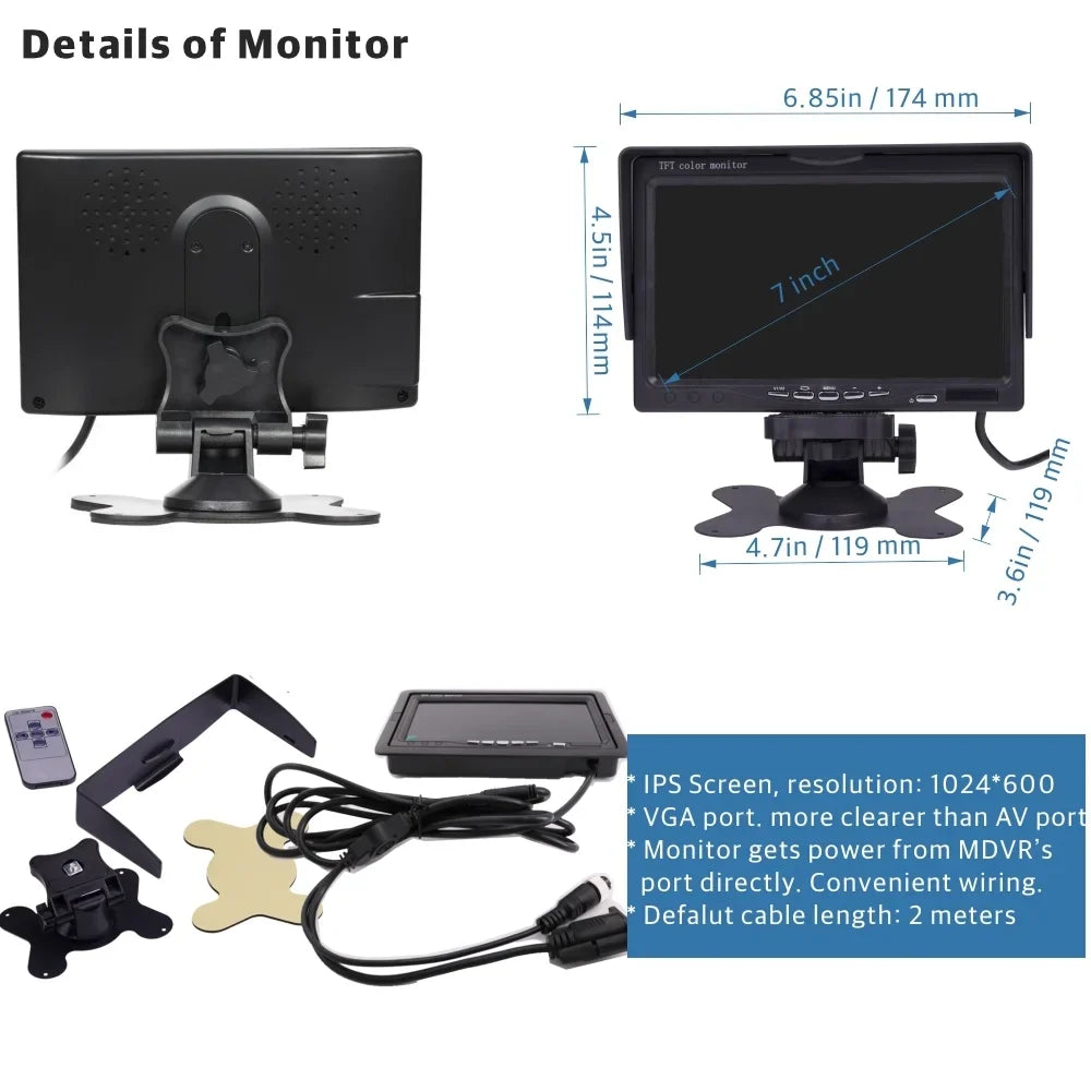 WiFi 4G Real-time Van Vehicle 8-CH DVR Kit on Monitor Cameras for Recorder Video Phone MDVR PC Truck JOINLGO Car Waterproof IR SSD Car GPS with Fleet RV Included) 1080N (1TB Mobile