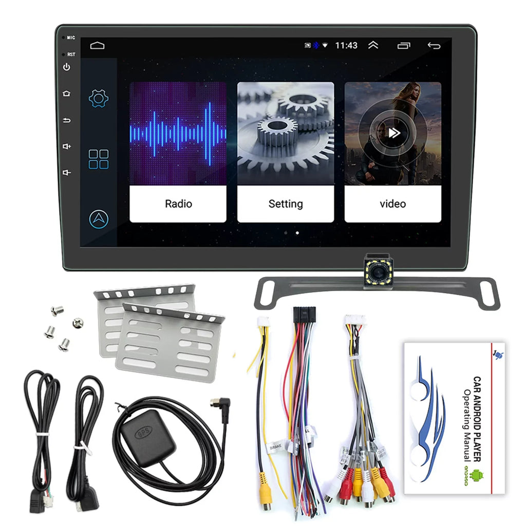 Double Screen Car 10.1" Car Camera 10.1 GPS HD Ele-mall Mirror Android Din Rear W/Bluetooth Radio Car Included Touch Player, Stereo, MP5 Function, Link