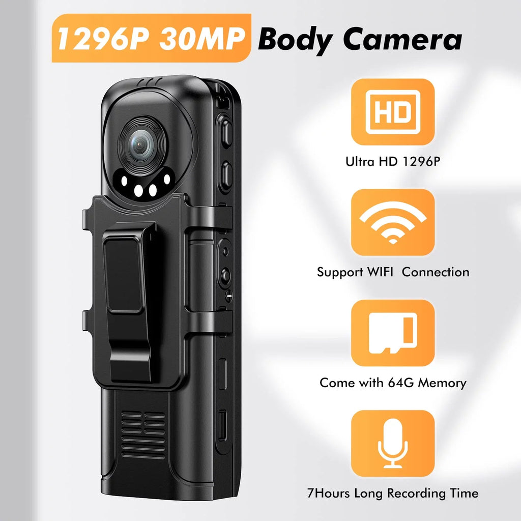 WiFi with Body Recording and Z02 Camera Video Camera, 1296P (Only Camera) Body Audio Losfom Worn