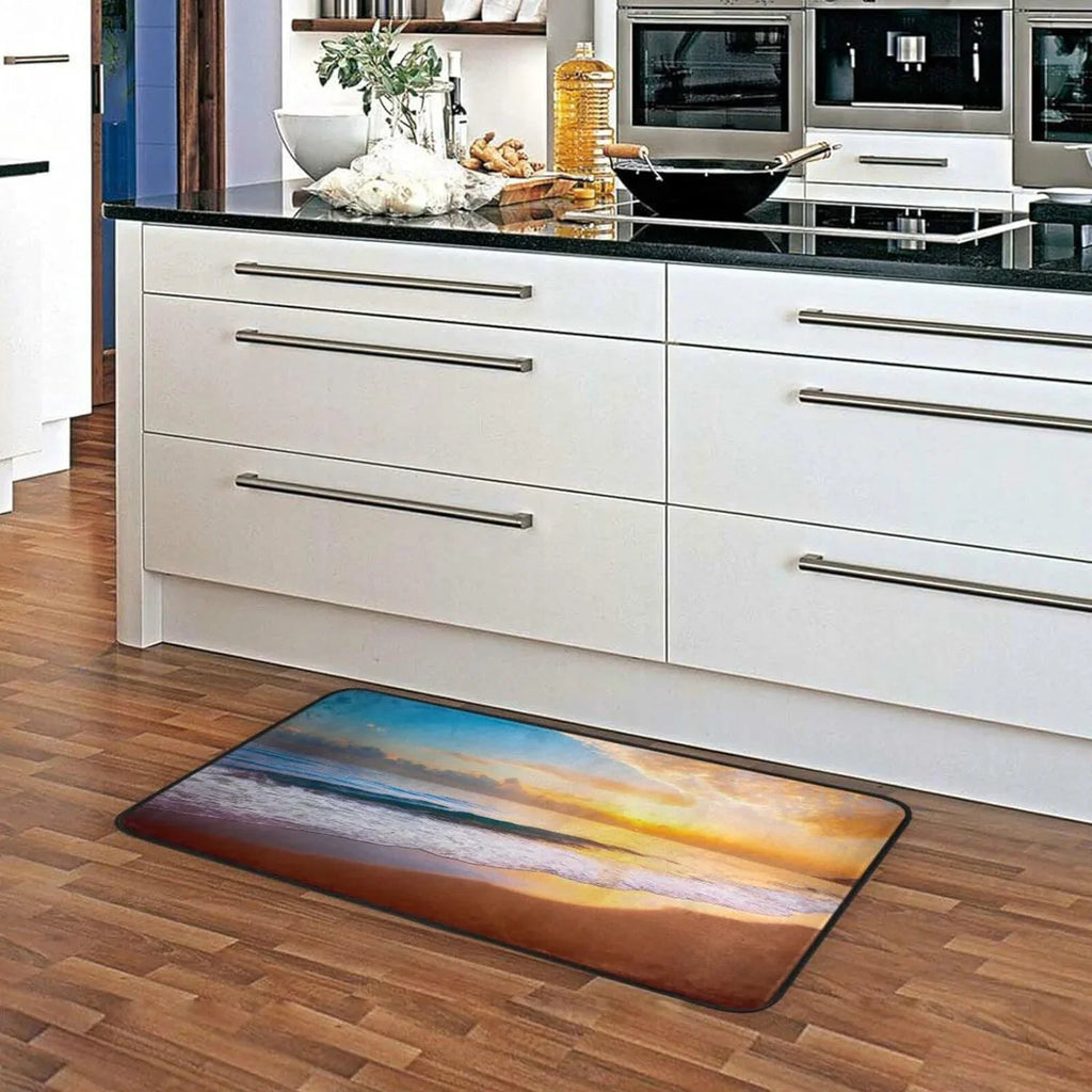 Floor Rug Sunset-1 Non Anti-Fatigue for Comfort 20 Beach GZHJMY Washroom Sink Waterproof Kitchen inch Summer Slip Mat Kitchen x Mat Bedroom Kitchen Rug 39 Washable