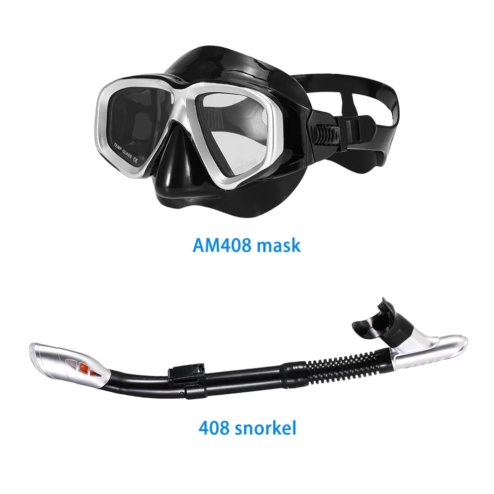 Set Snorkeling Goggles for Set Lixada Women Lens Diving Adults Swimming Goggles Snorkel Freediving Glass Men -fog Tempered