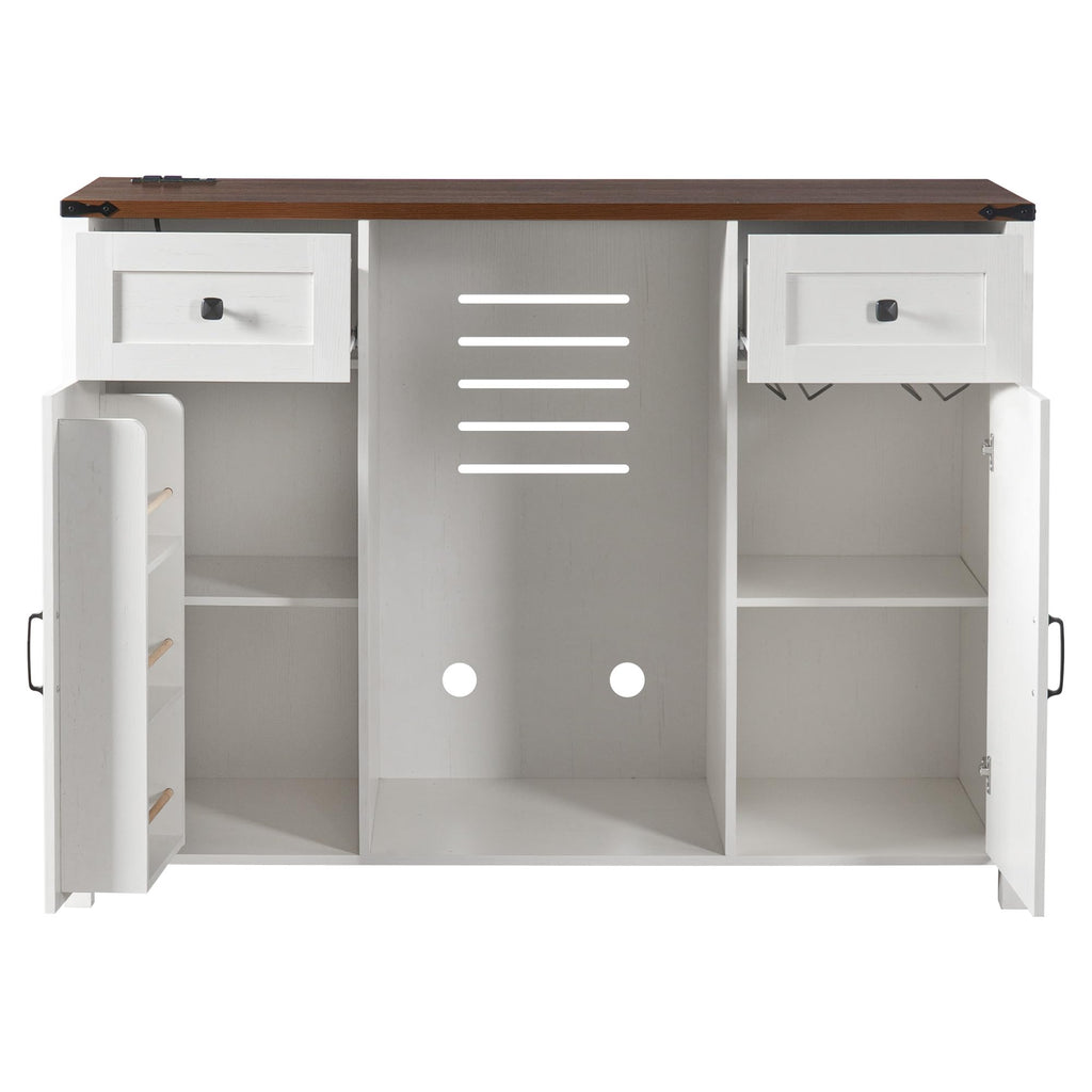 39.4" Coffee Bar Cupboard with Fridge Spaceï¼Natural Oak-ws