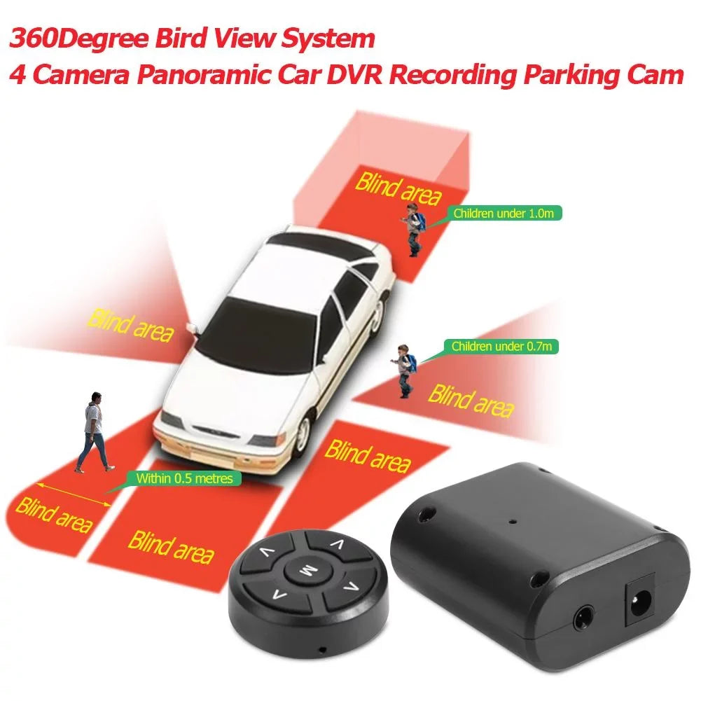 View Degree Jocestyle Camera 360 with Cam 5in Bird Monitor DVR System Recording Car 4