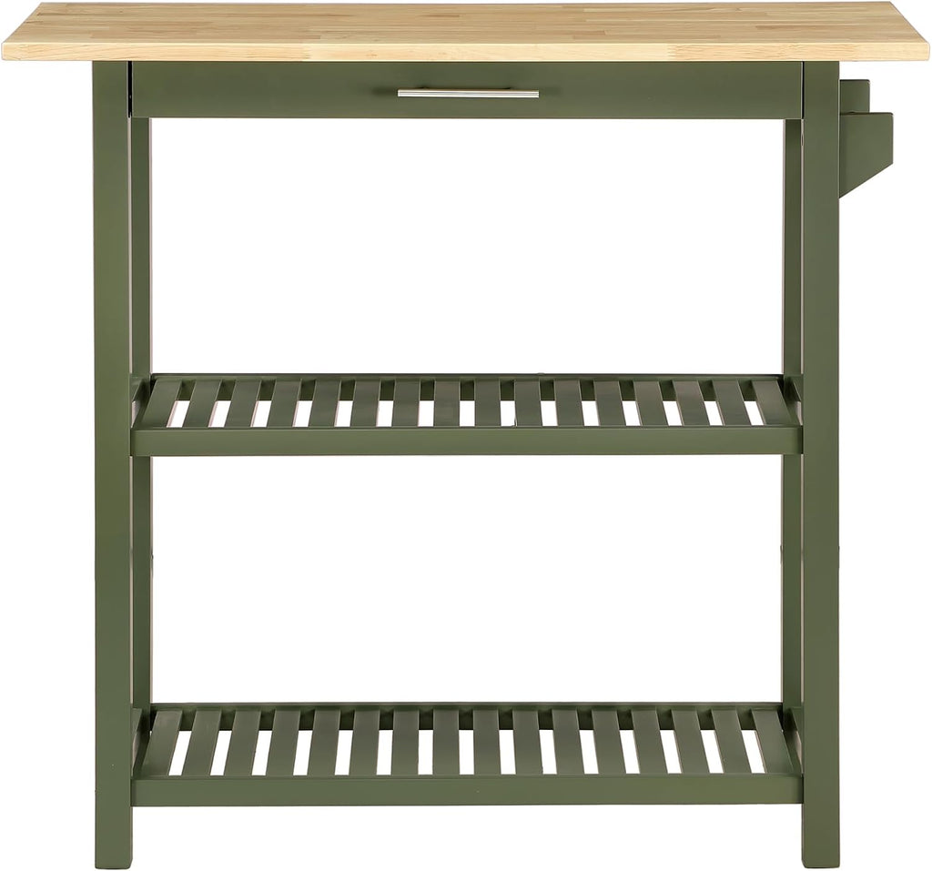 Convenience Concepts Designs2Go Butcher Block Kitchen Island, Sage, 40"