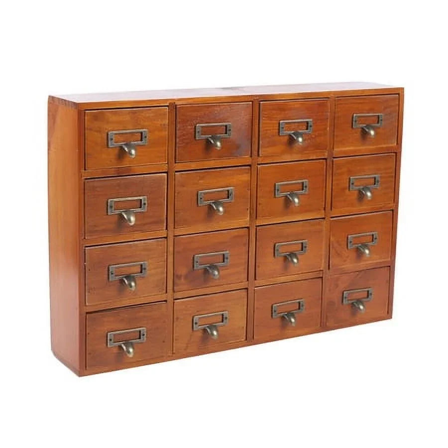 Wood Organizer Apothecary Desk Drawer Box Cabinet Drawers Retro Storage 16