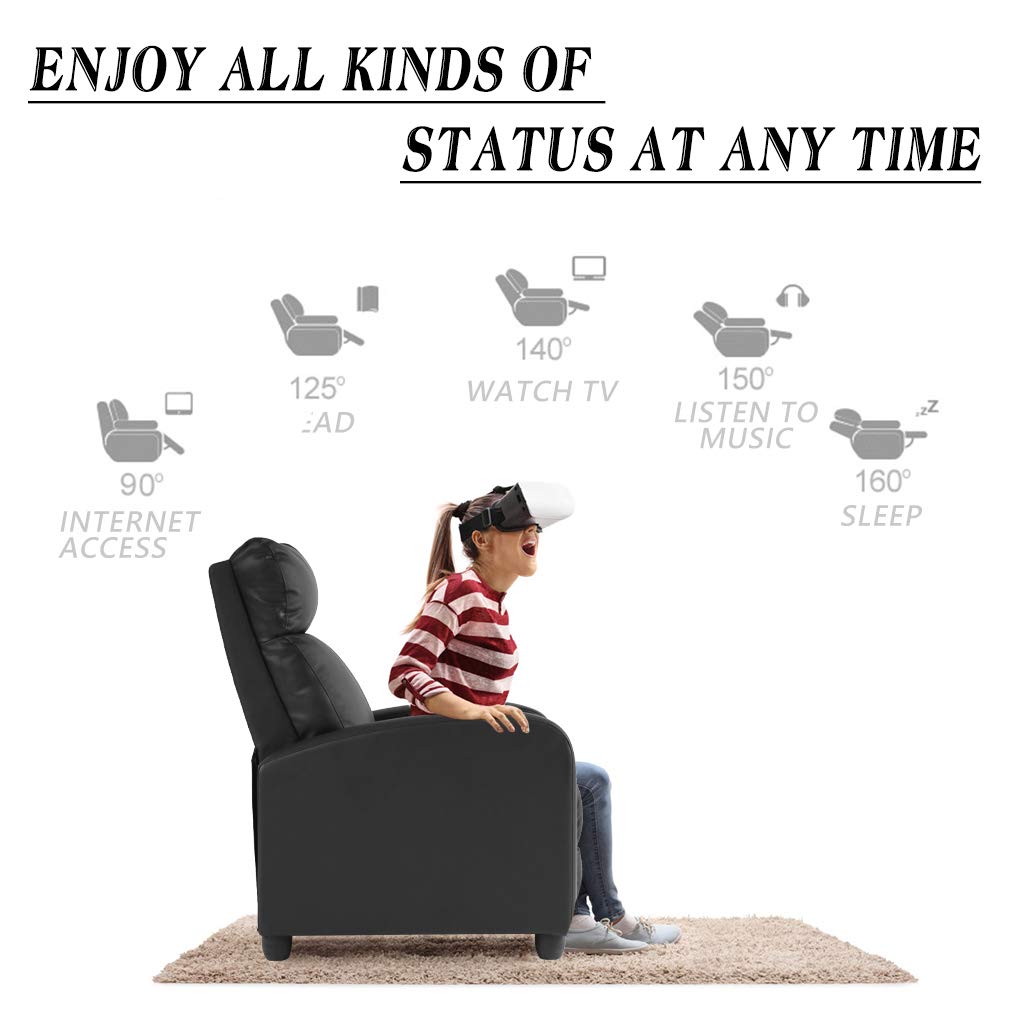BestMassage Recliner Chair No Massage Function | Leather Black