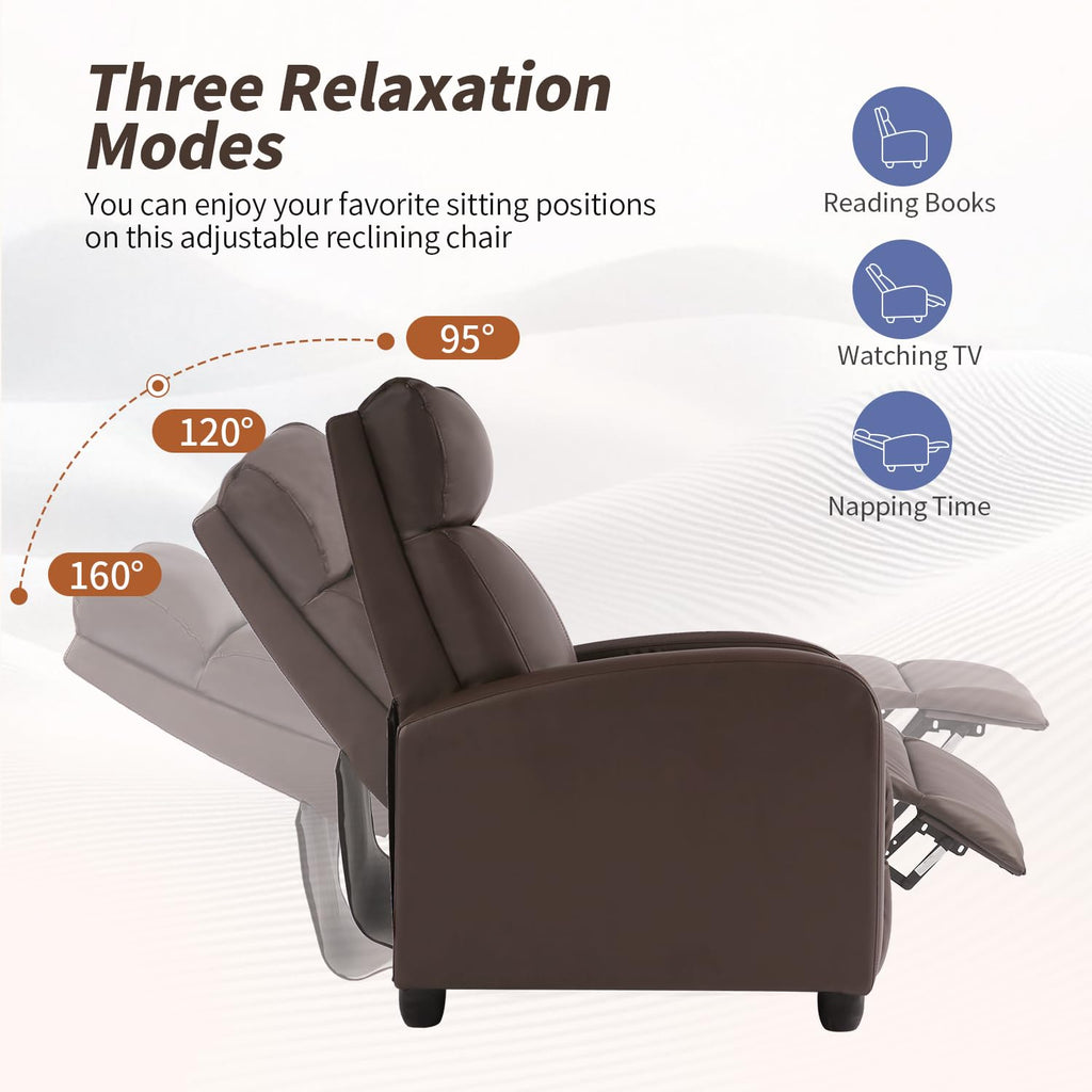 BestMassage Recliner Chair No Massage Function | Leather Black