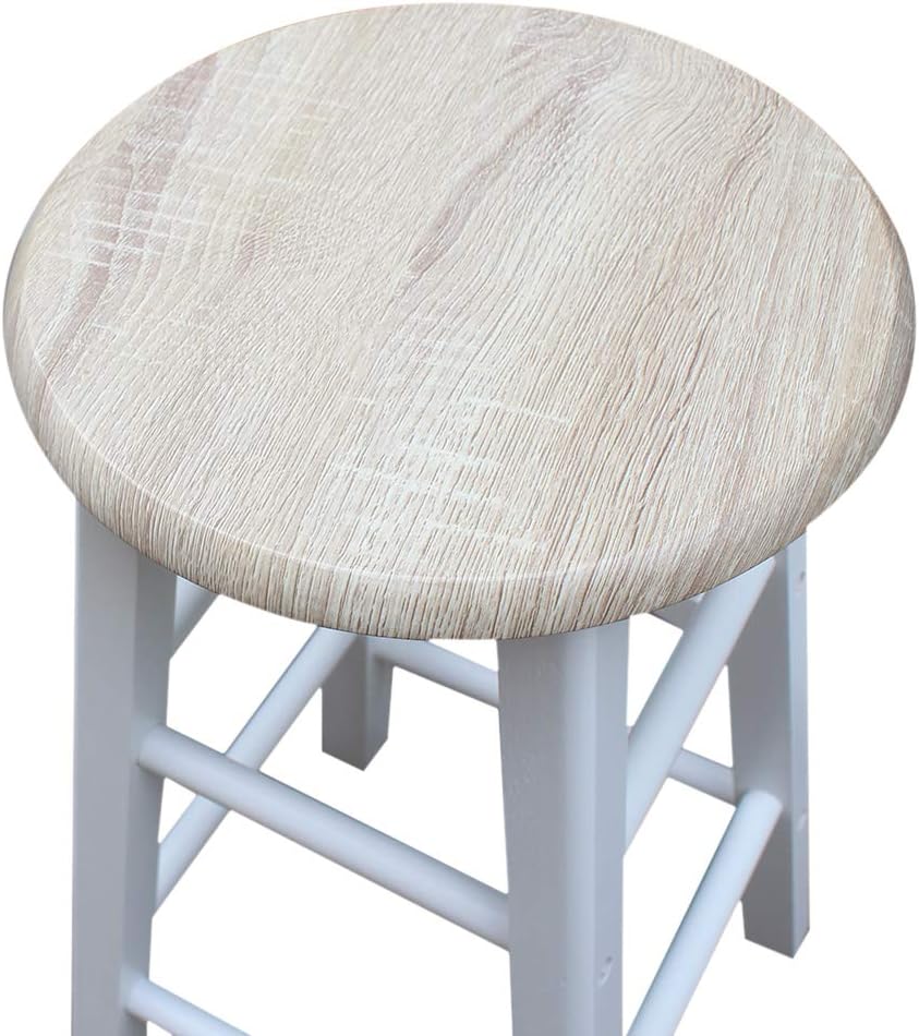 FCH Drop Leaf Dining Table with Chair Sets for Small Kitchen 3 PCS Wooden Kitchen Trolley Cart with Wheels 2 Round Bar Stools and 2 Drawers for 2 Person