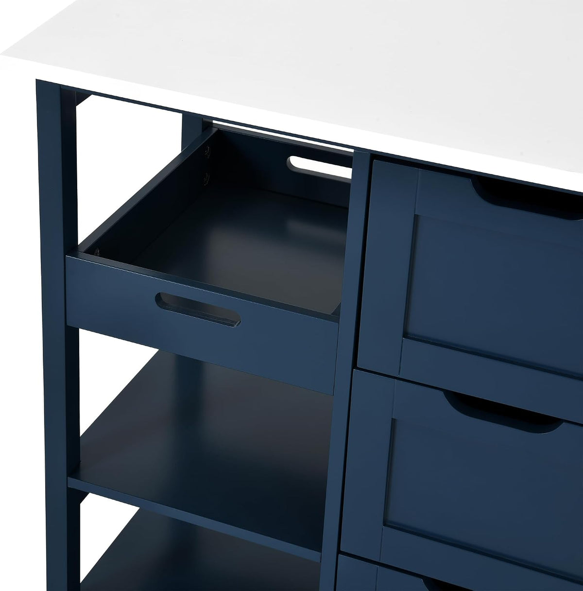 YITAHOME Small Solid Wood Top Kitchen Island Cart on Wheels with Storage