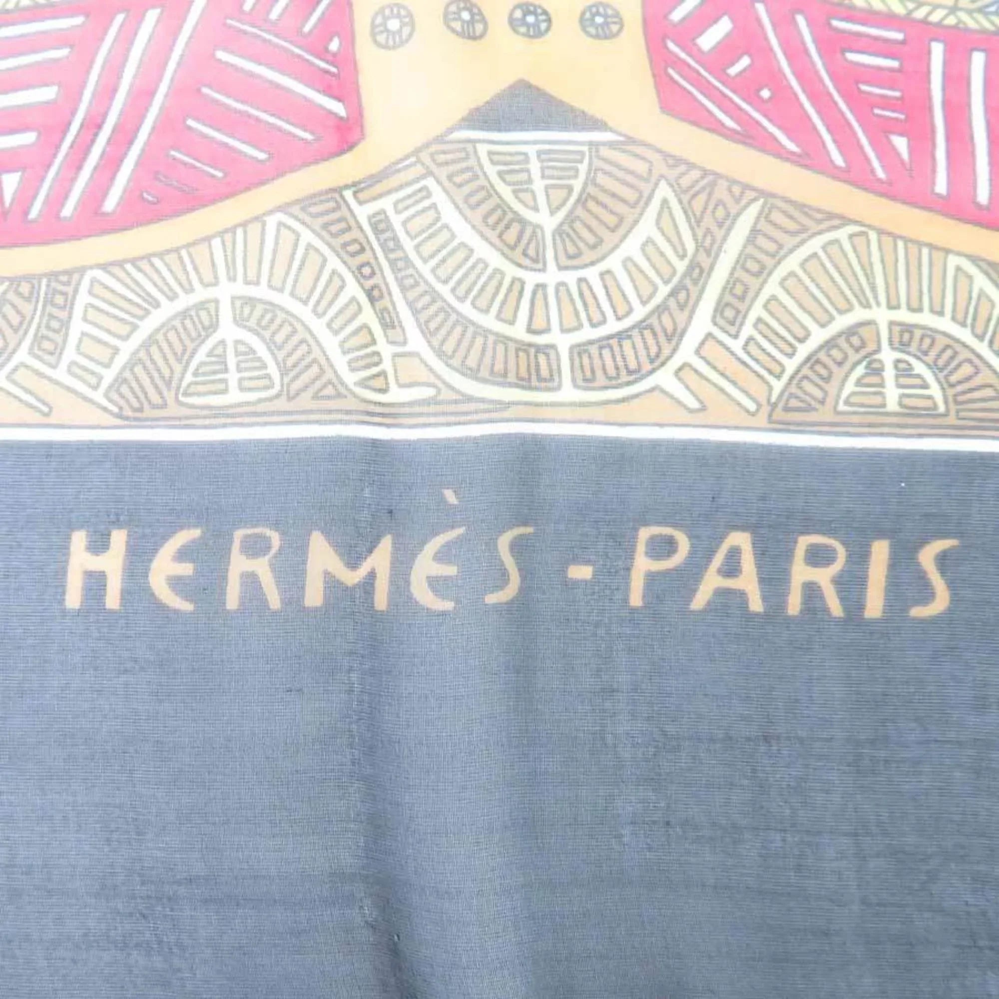 x STEPES Unisex Scarf Pre-Owned Step des Hermes (Good) Art/Estimated HERMES Silk Black ART Multicolor