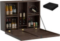 WallâMounted Bar Cabinet, Solid Wood Waterproof FoldâDown Storage Cabinet