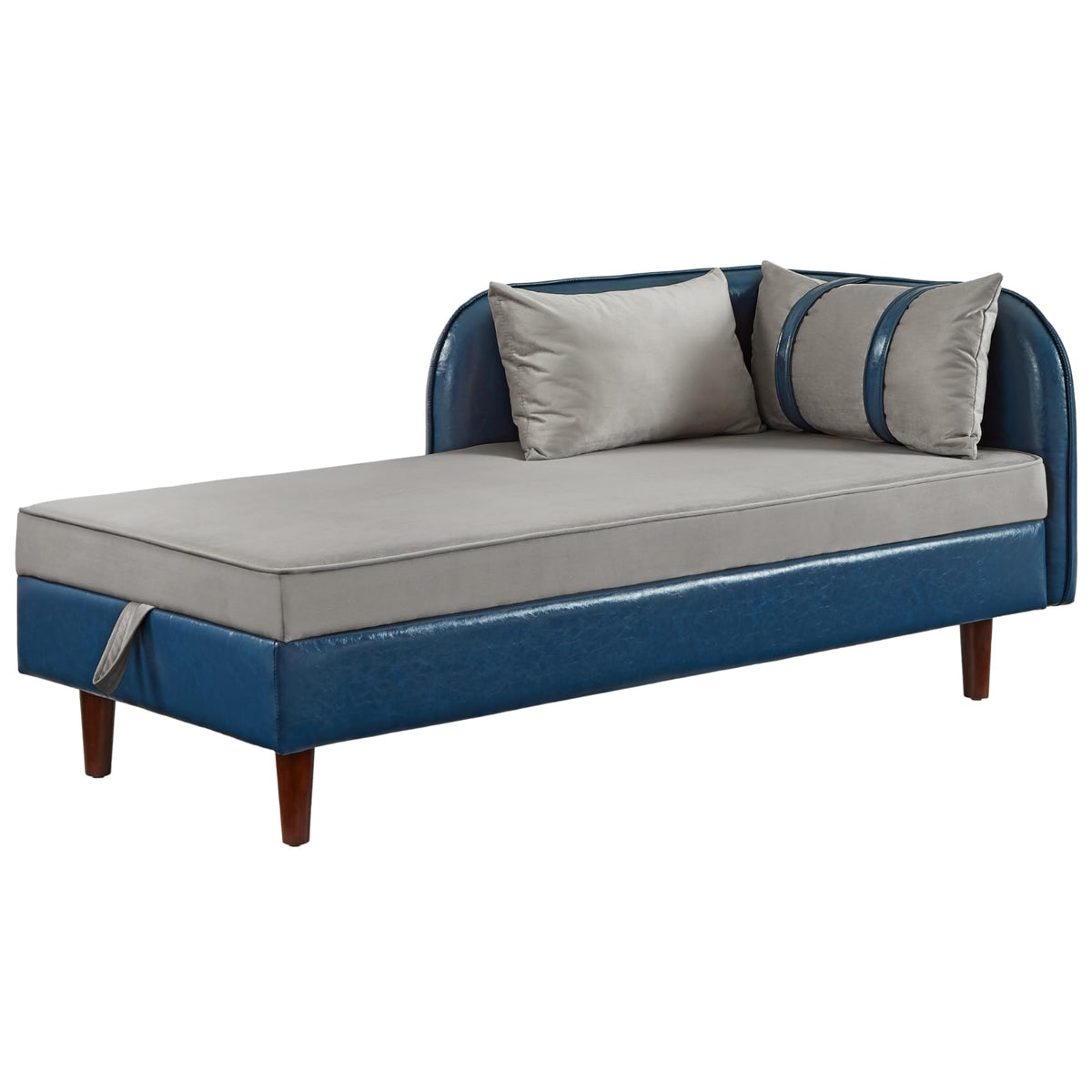 Modern 32''W Chaise Lounge with Armrest (Hold Right Arm), Indoor Recliner, Comfy Deep Seat Sleeper Chair Single Sofa Bed for Apartment, Living Room, Ivory L.