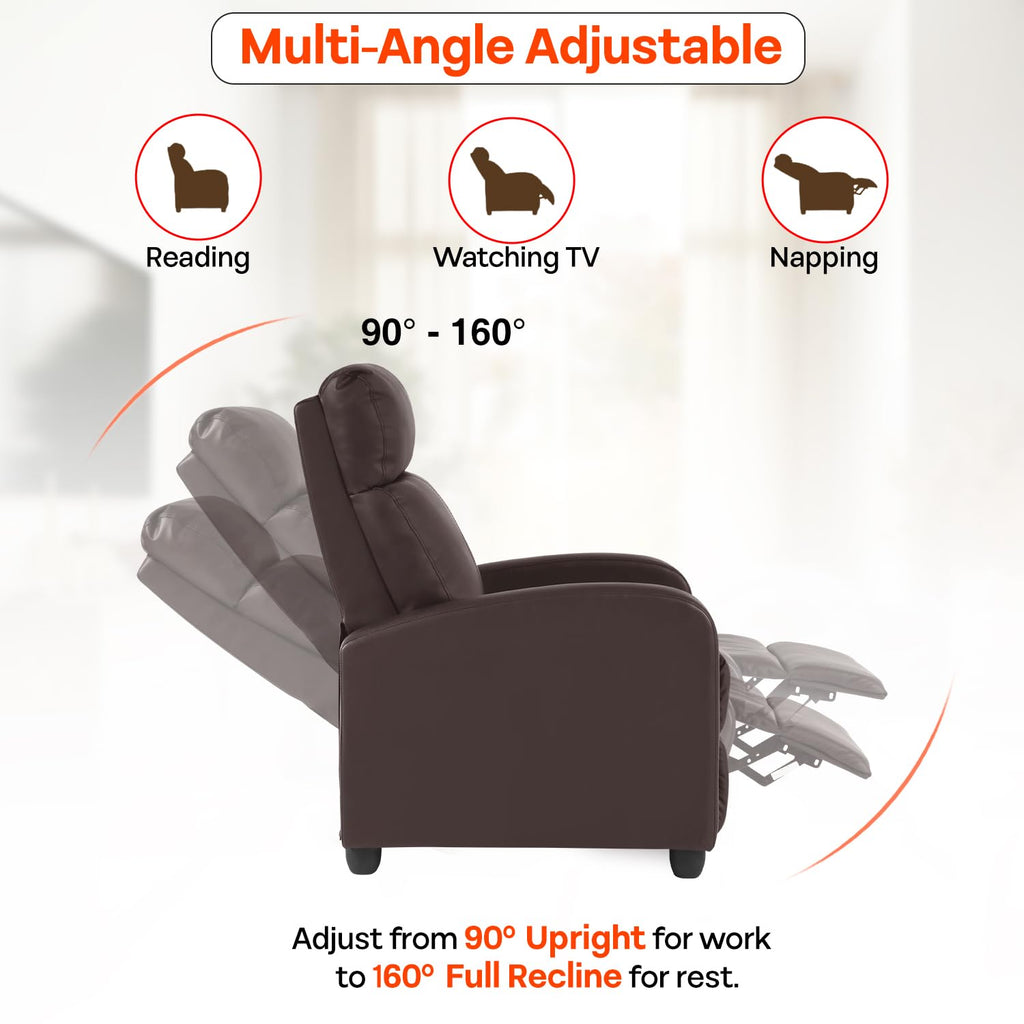 FDW | Recliner Chair | Without Massage Function | Black, PU Leather