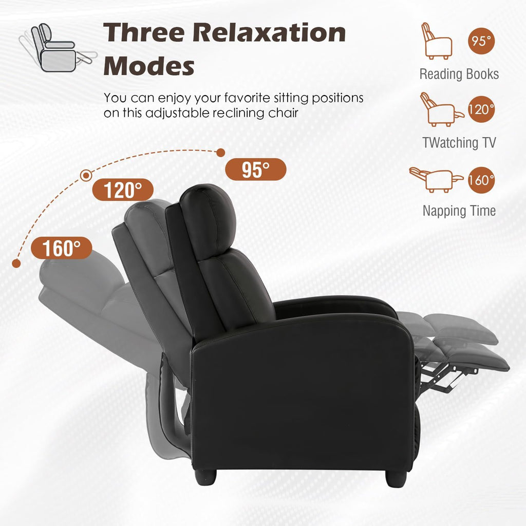BestMassage Recliner Chair No Massage Function | Leather Black