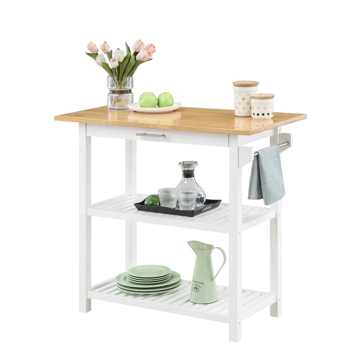 Convenience Concepts Designs2Go Butcher Block Kitchen Island, Sage, 40"