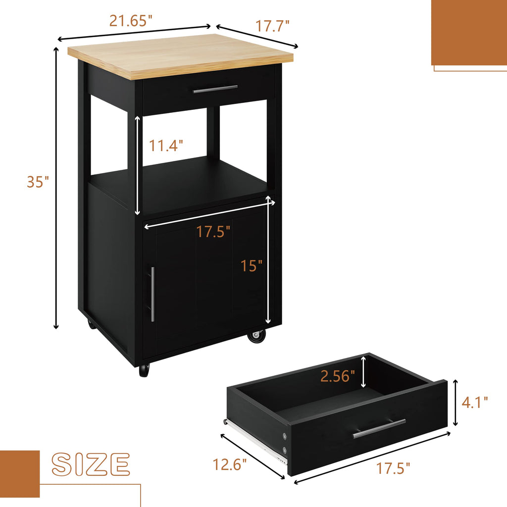 JY QAQA 26" Rolling Kitchen Island Cart on Wheels, Mobile Storage Cabinet with Adjustable Inner Shelves, Kitchen Prep Cart with Towel Rack & Lockable Casters for Small Apartment Kitchen, White