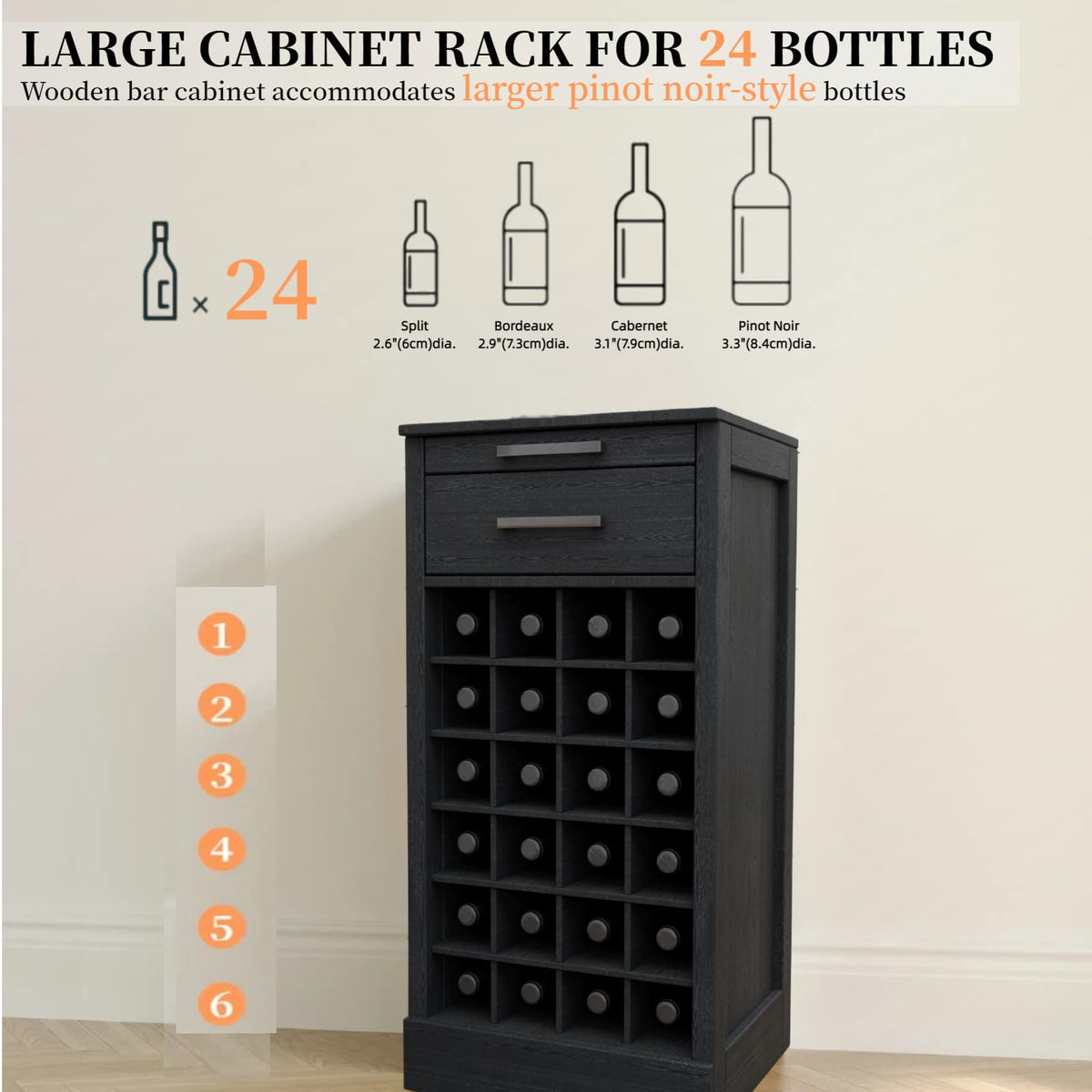 WERSMT 8-Tier Freestanding Wine Rack Wood, 32 Bottles Wine Rack Counter for Small Space, Farmhouse Stackable Modular Wine Bottle Holder Rack, White