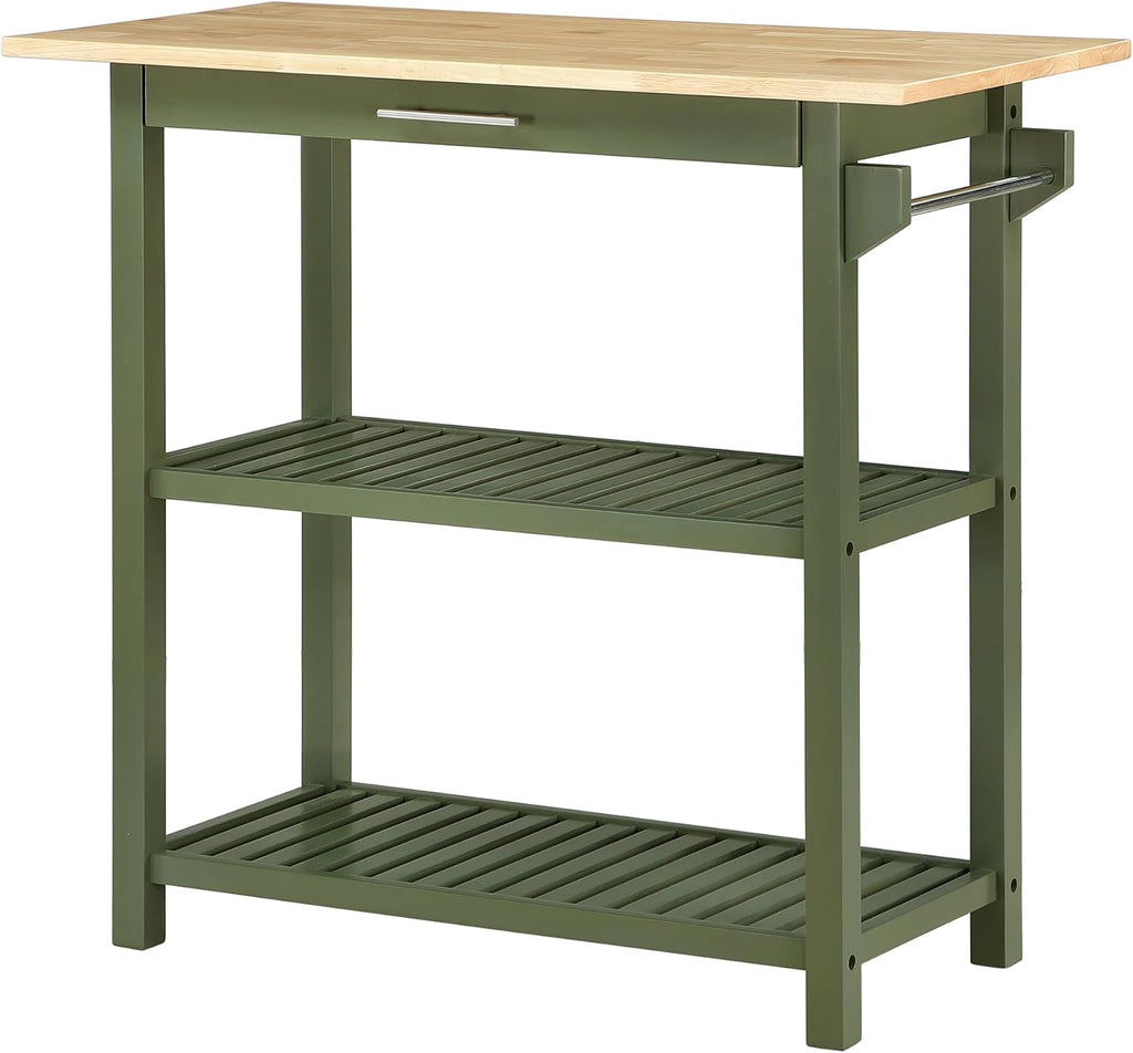 Convenience Concepts Designs2Go Butcher Block Kitchen Island, Sage, 40"