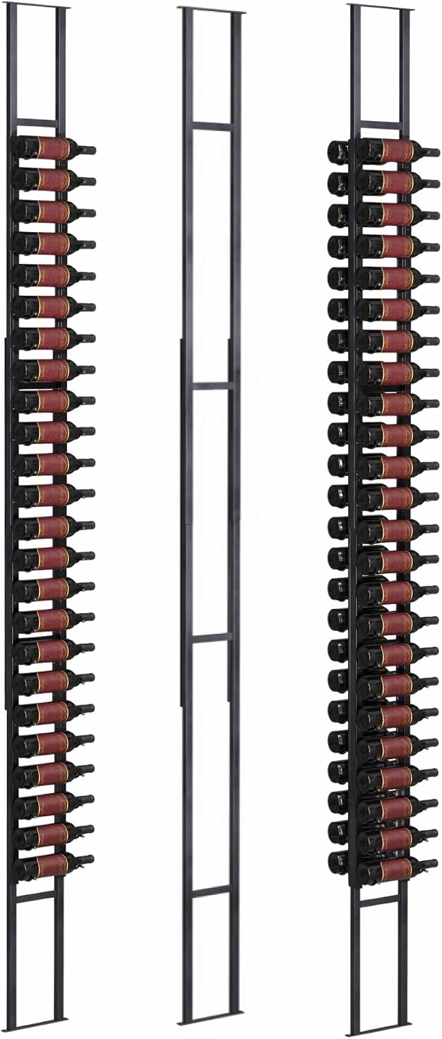 Jagged Ridge Wine Rooms Luxurious Floor-to-Ceiling Wine Rack Frame â 10 ft Height, Cut to Fit Ceilings Up to 10 ft, Modern Metal Design, Storage for Up to 144 Bottles (Racks Sold Separately)