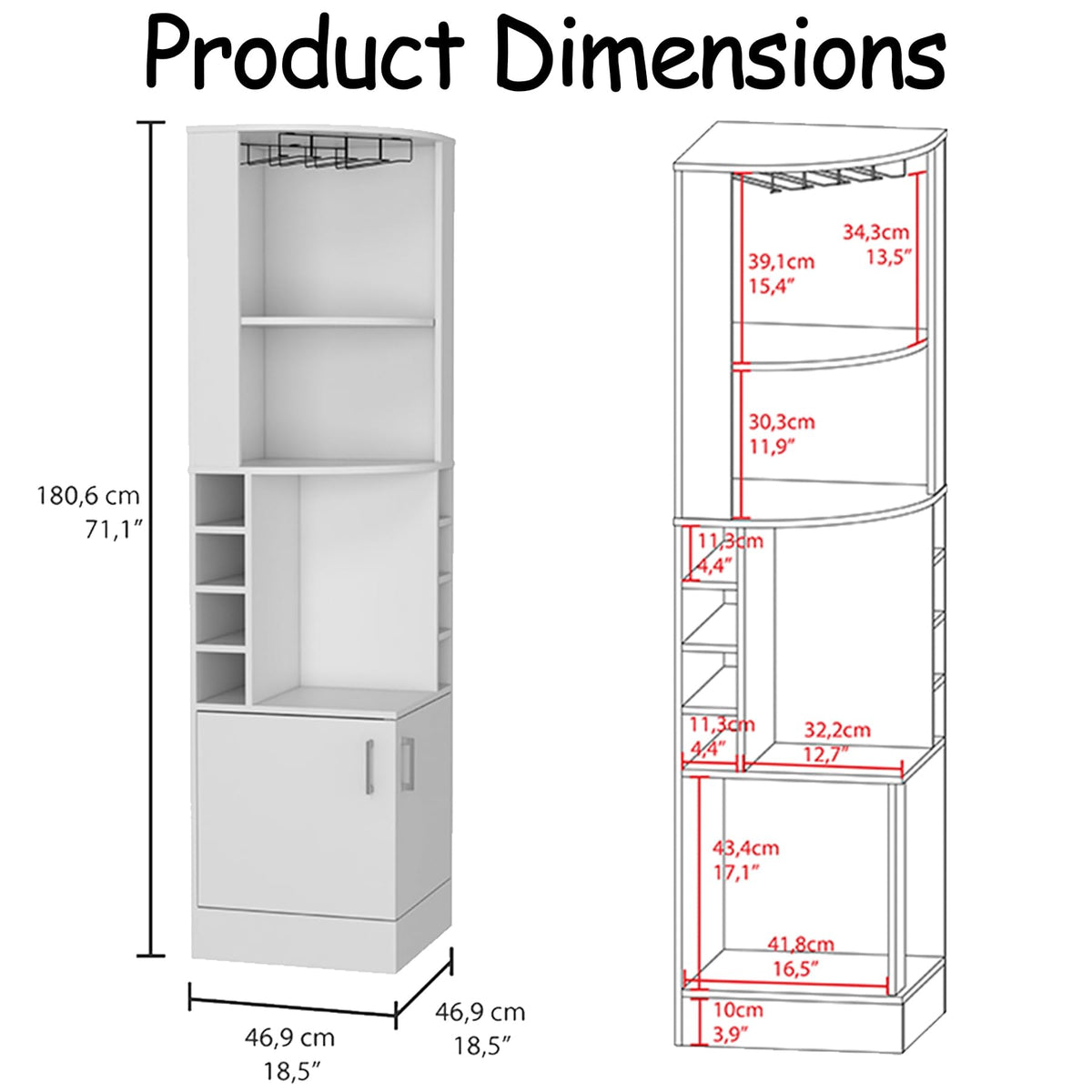 HRVEOCEI 71 Inch Corner Wine Cabinet, Tall Corner Bar Cabinet