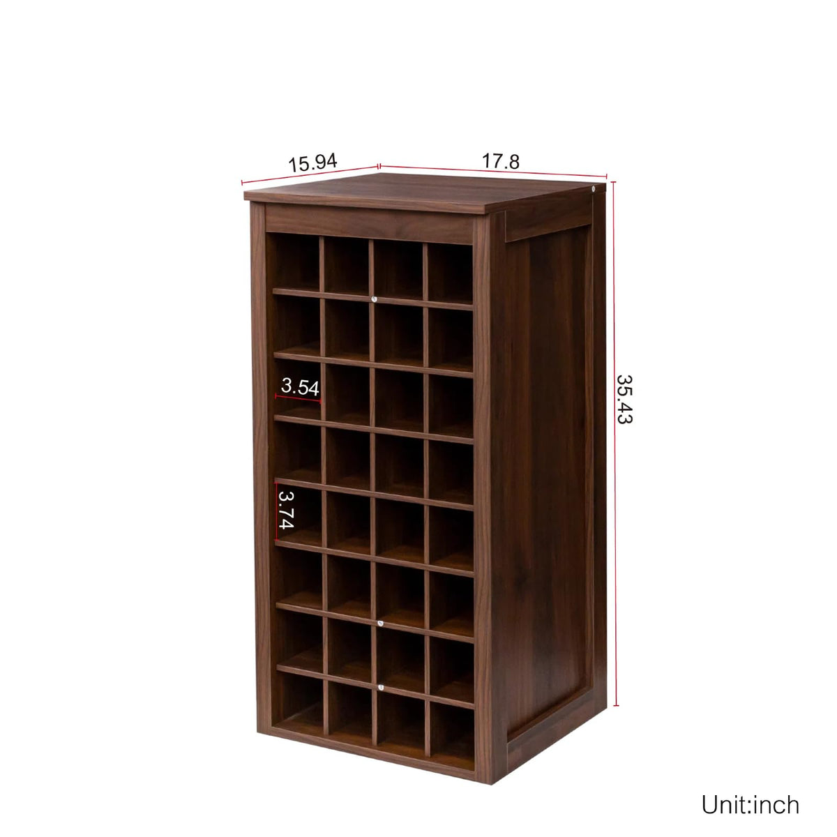WERSMT 8-Tier Freestanding Wine Rack Wood, 32 Bottles Wine Rack Counter for Small Space, Farmhouse Stackable Modular Wine Bottle Holder Rack, White