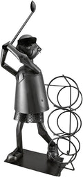 Giant Golfer Golf Metal Wine Bottle Holder, Charcoal