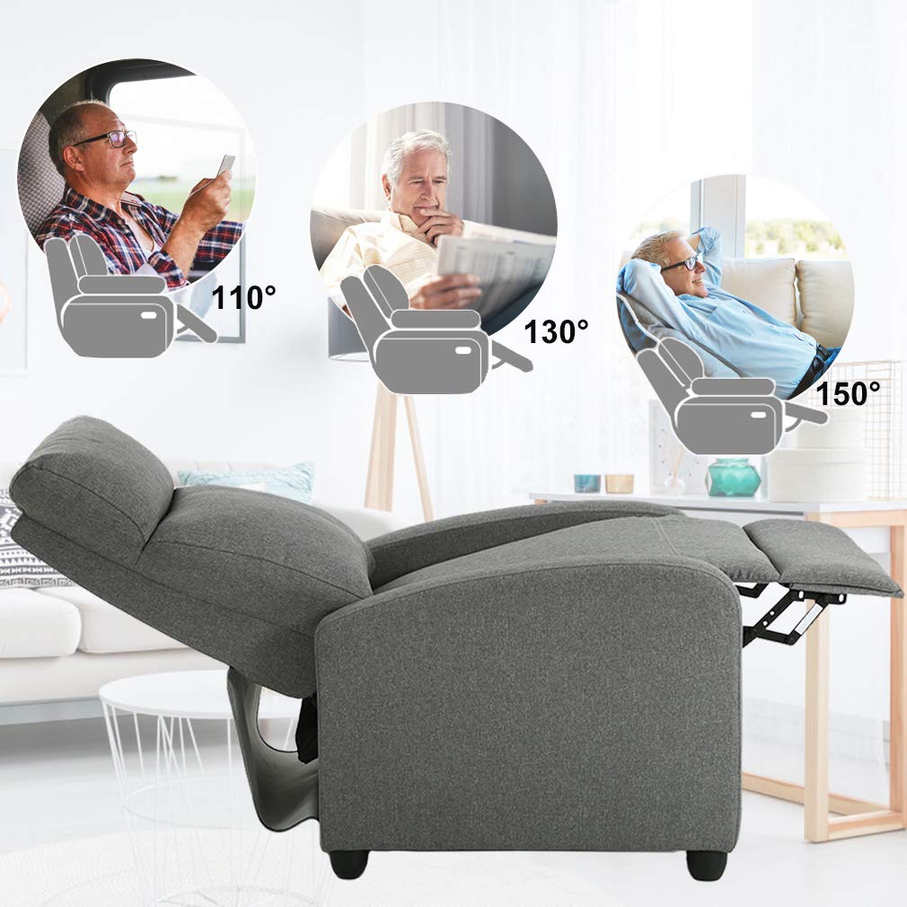 FDW | Recliner Chair | Without Massage Function | Black, PU Leather
