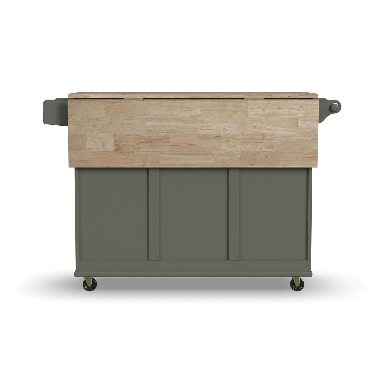 Homestyles Dolly Madison Black Mobile Kitchen Island Cart with Wood Drop Leaf Breakfast Bar