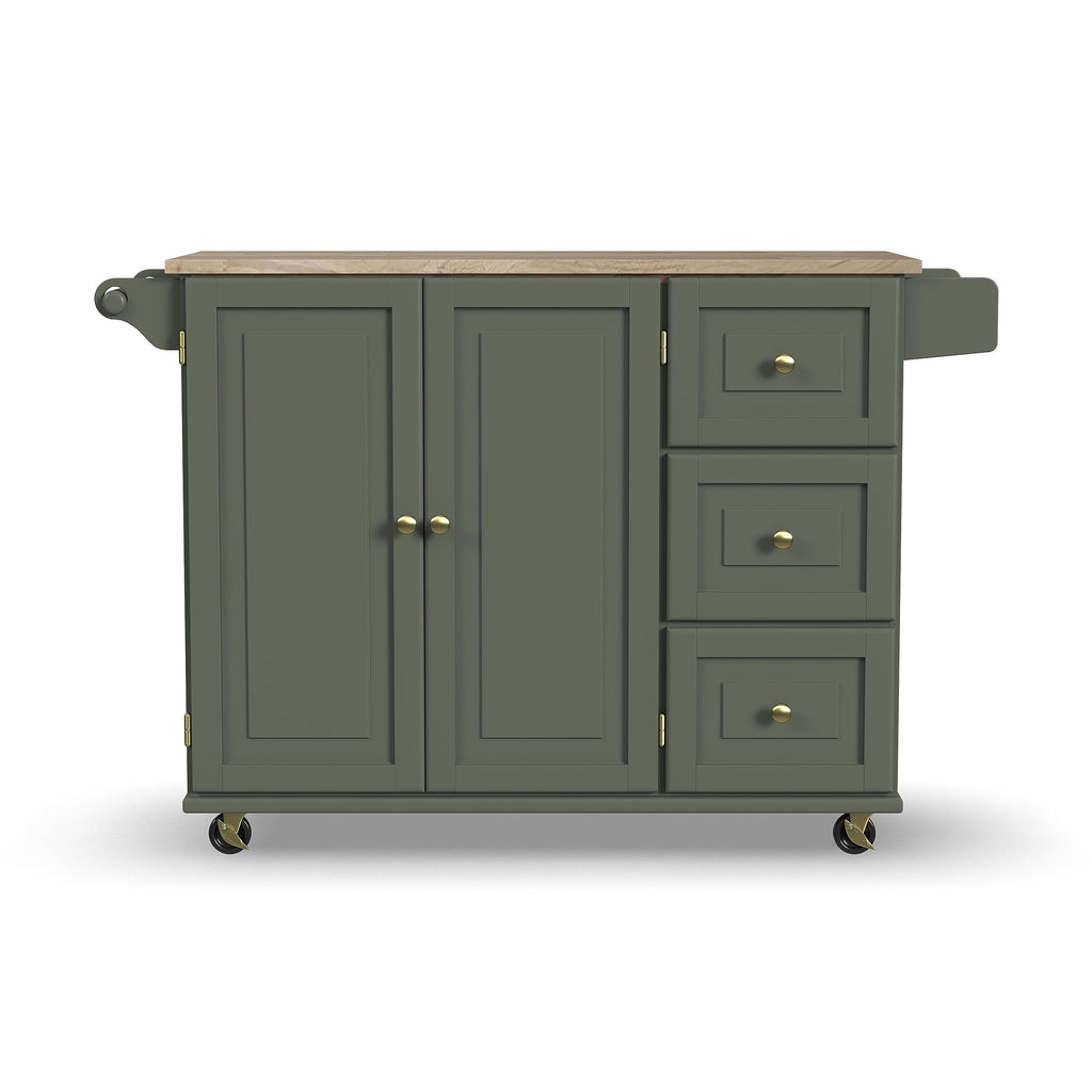 Homestyles Dolly Madison Black Mobile Kitchen Island Cart with Wood Drop Leaf Breakfast Bar