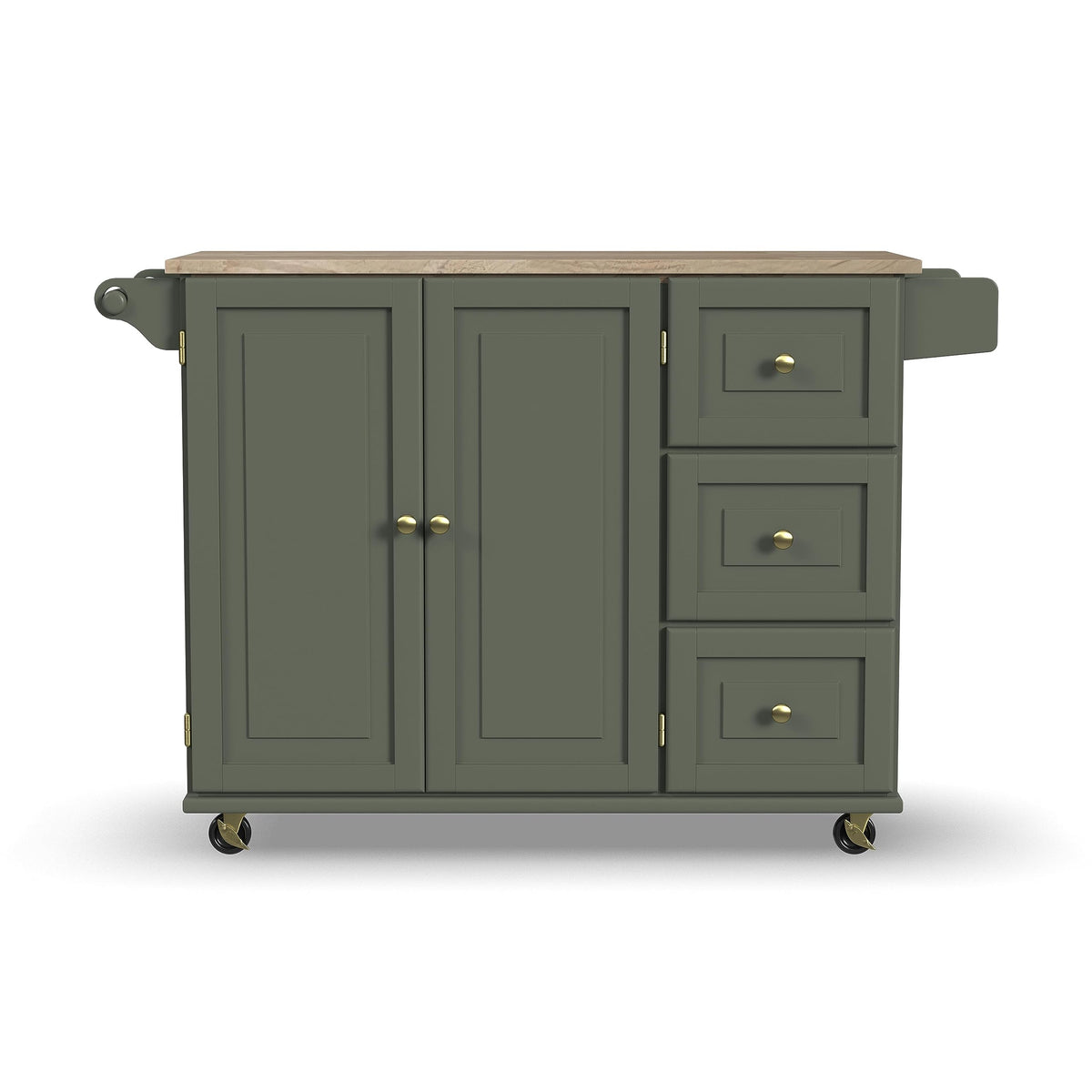 Homestyles Dolly Madison Black Mobile Kitchen Island Cart with Wood Drop Leaf Breakfast Bar