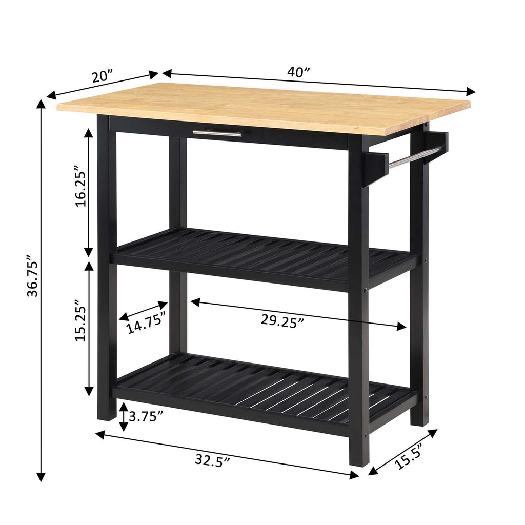 Convenience Concepts Designs2Go Butcher Block Kitchen Island, Sage, 40"