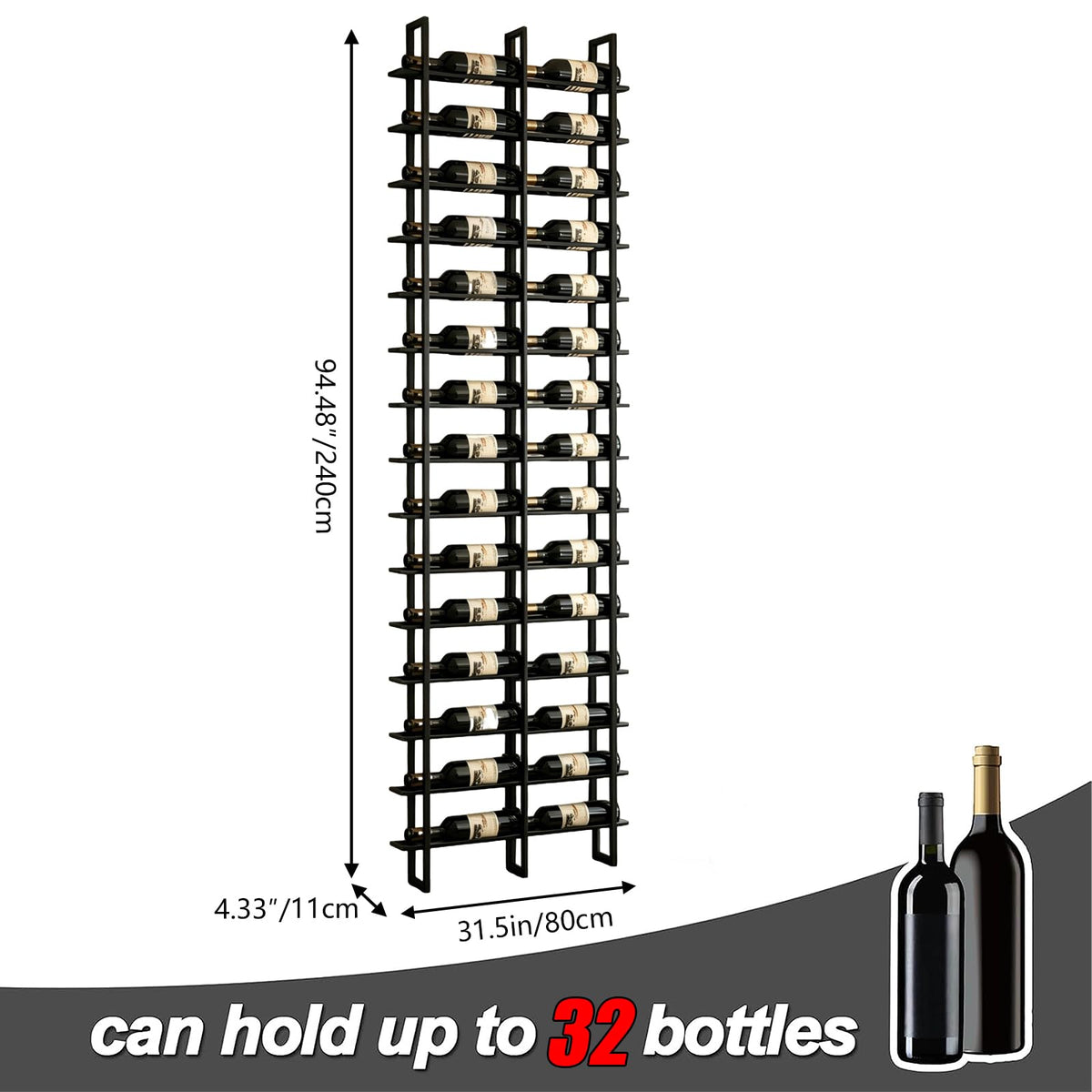 16 BottleWall Mount Wine Rack