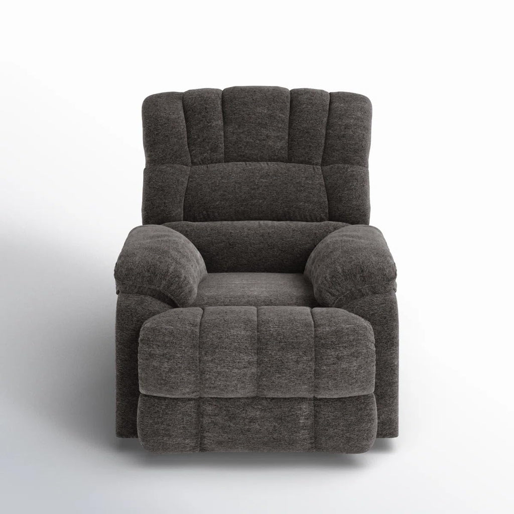 WILLOVE 41" Oversized Rocker Recliner Chair, Rocking Recliners Overstuffed Soft Big Man Manual Recliner, Extra Large Chenille Living Room Chair 350 LBS Capacity, Grey, L