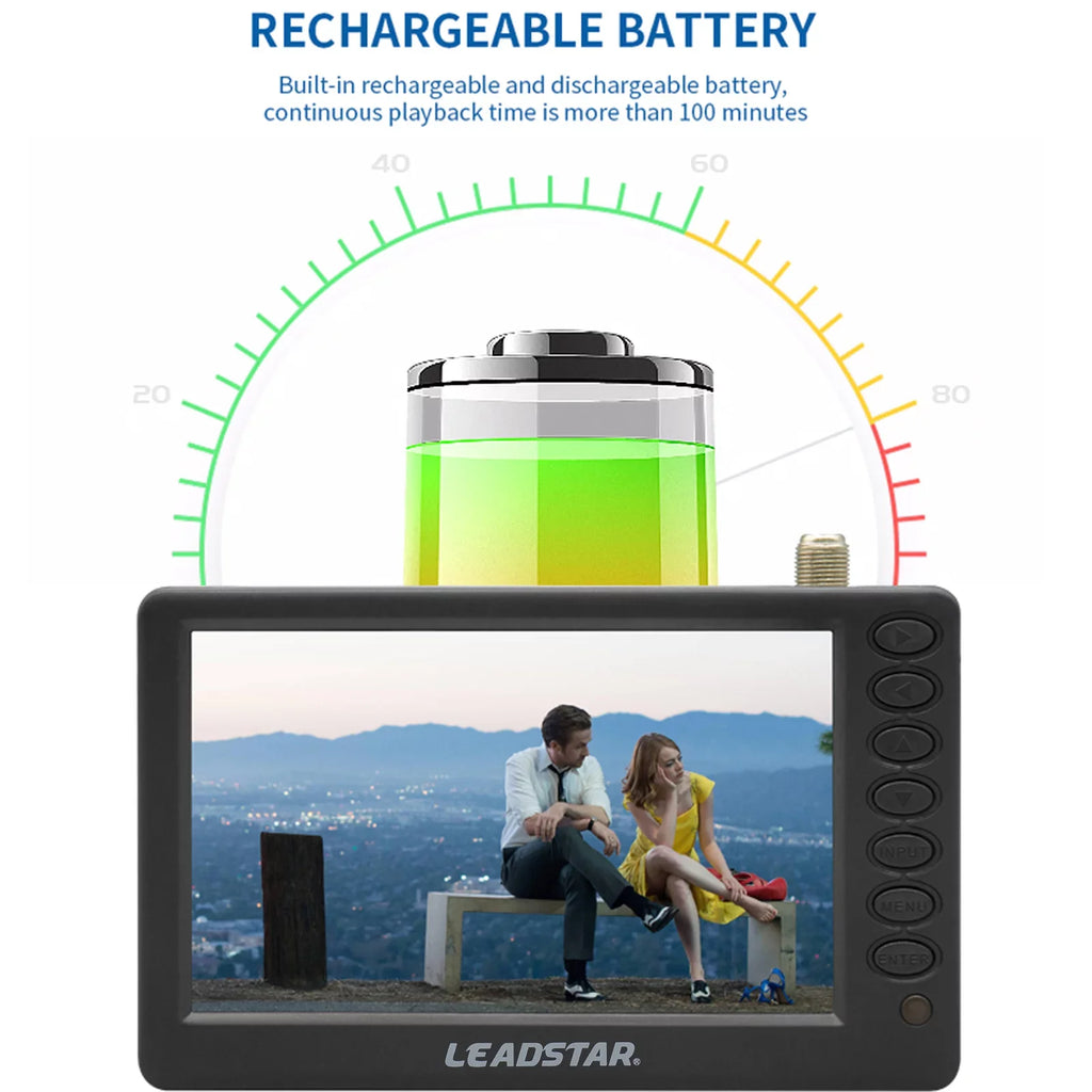 '- Screen, Player Player, Digital TV 5-inch Multimedia Remote Television, LEADSTAR D5 Includes and Pocket-Sized U Card Radio, Control TF ATSC Car Disk Playback, Portable