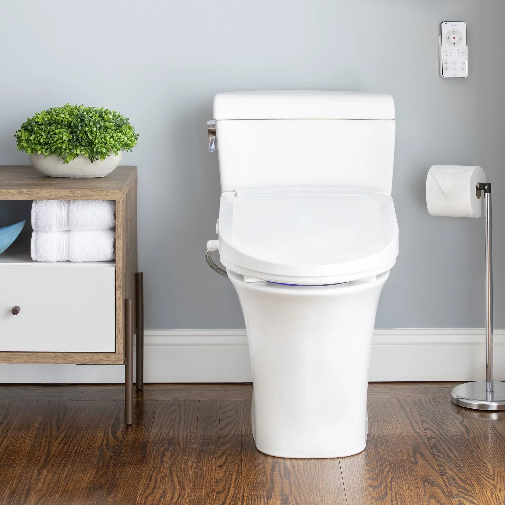 Bron EM617 Remote Swash White Round Toilet Bidet with Advanced Seat Control,
