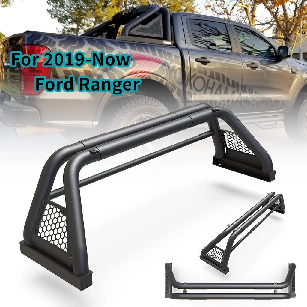 2019-2023 For 62.9-74.7" Truck Bed Bar Ranger Ford Fit Rack Adjustable Sport Chase Roll Bar