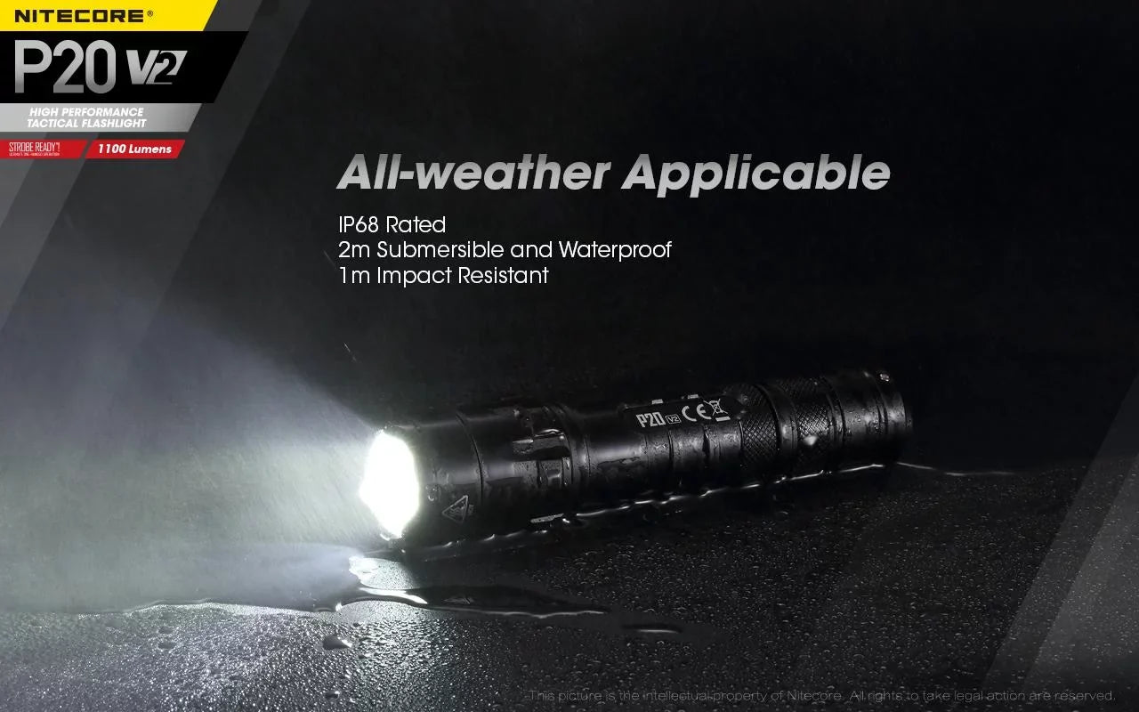 Combo: Eco-Sensa CR123A Free Nitecore V6 Lumens Batteries CREE - - Battery, 1100 Tactical Charger D2 V2 w/NL189 +2x Flashlight LED XP-L2 P20