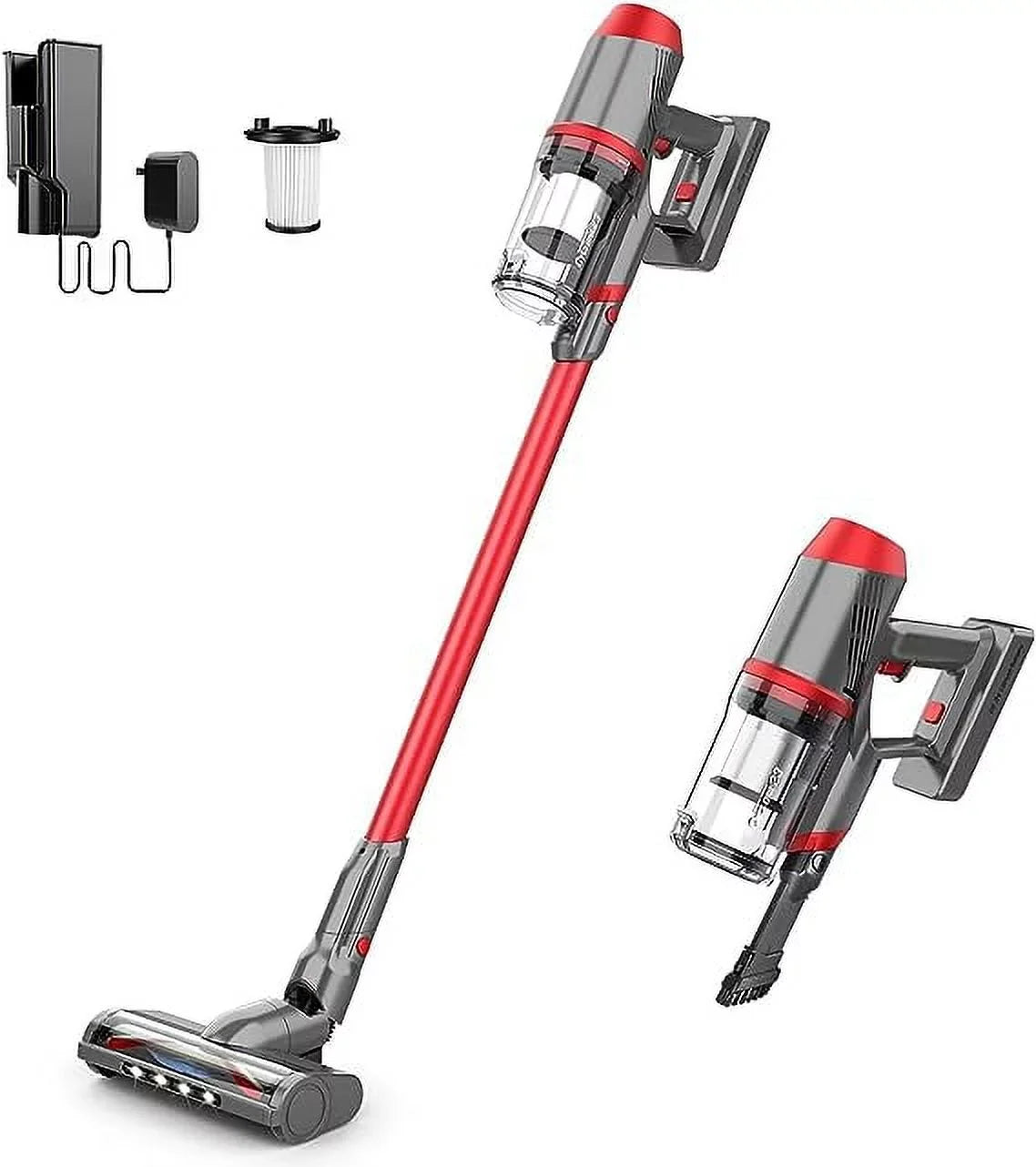 1 EV-696 Powerful - Life Cordless Vacuum RED in Brush Upgraded Open ONSON Roller Box 4