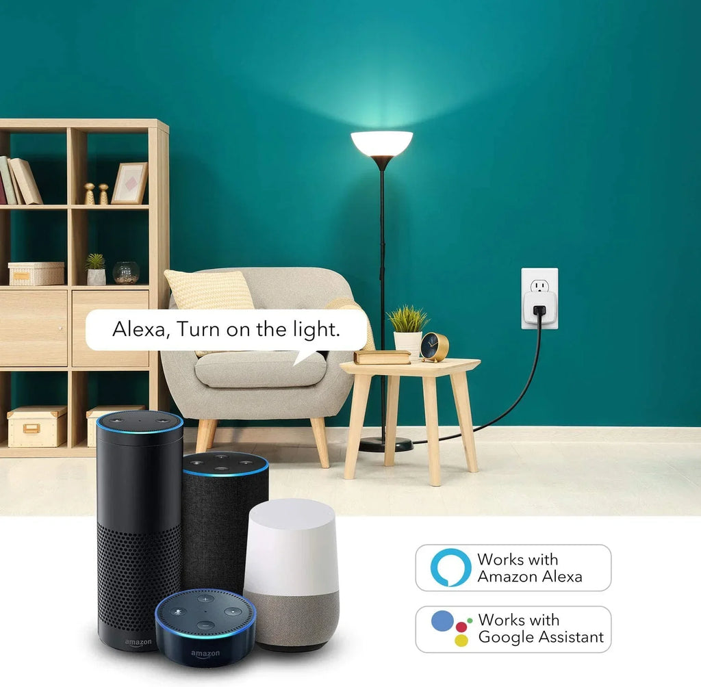 Home 2-Pack Mini Hub Google Smart Alexa, Timer WiFi 2.4G HBN 15A, WiFi No Assistant, Smart Certified, ETL Plug with with Outlet Only, Control Works Function, Remote Required,