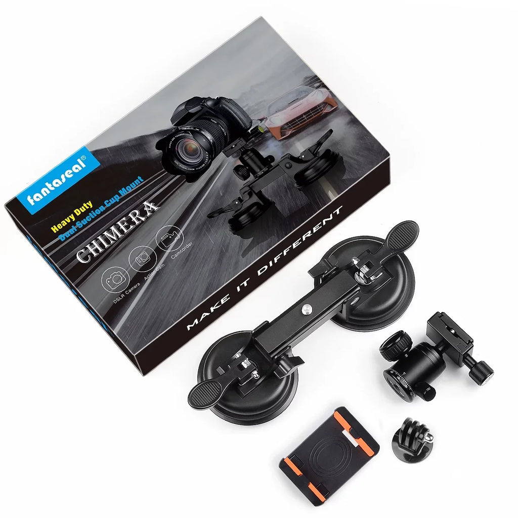 BM with Sony Camera Heavy RED 360° Nikon Load) Suction Head Camcorder Compatible lbs Canon Cup Car Ball Holder Mount Vehicle (20 Duty Mirorrless DSLR