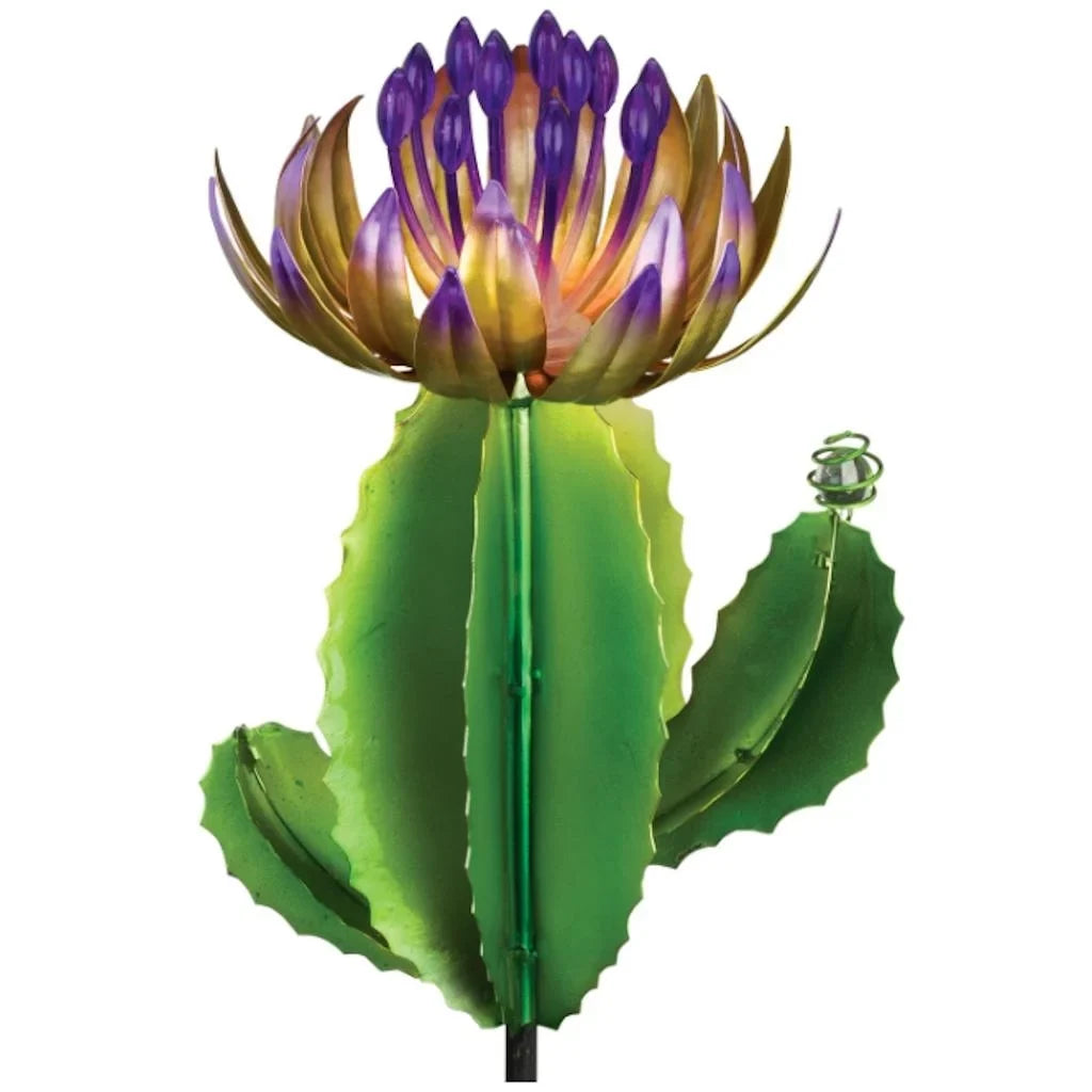 Light Art Barrel Garden 35.5" Stake 12498 Cactus Purple Gift Regal LED - Solar and