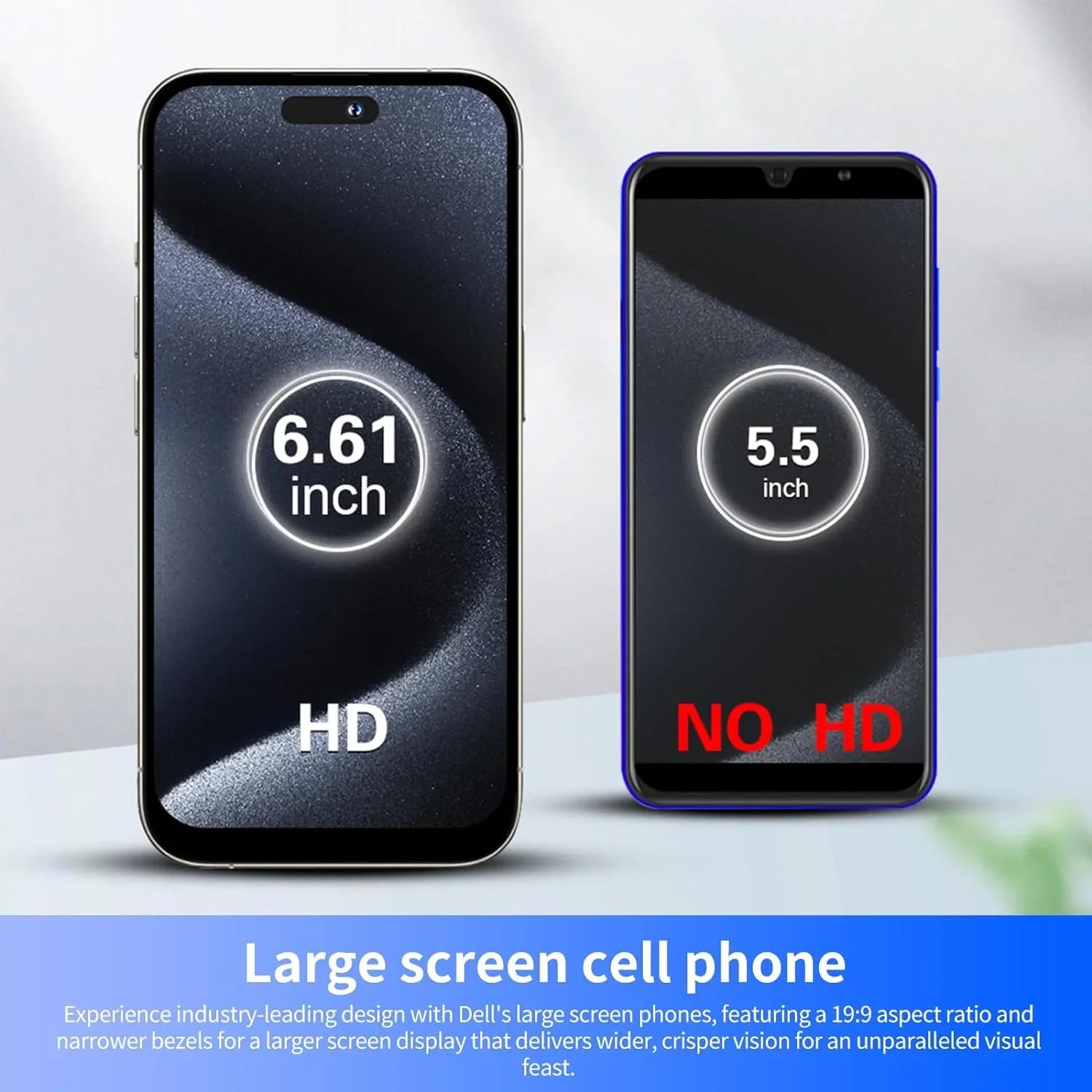 Large-Capacity Phones Phone Battery Unlocked Pro Large Screen C15 High-Definition AI Phone 6.61in Dual-SIM Max Android Smartphone 3000mAh (Black,3+32G) Support Cell Smartphones